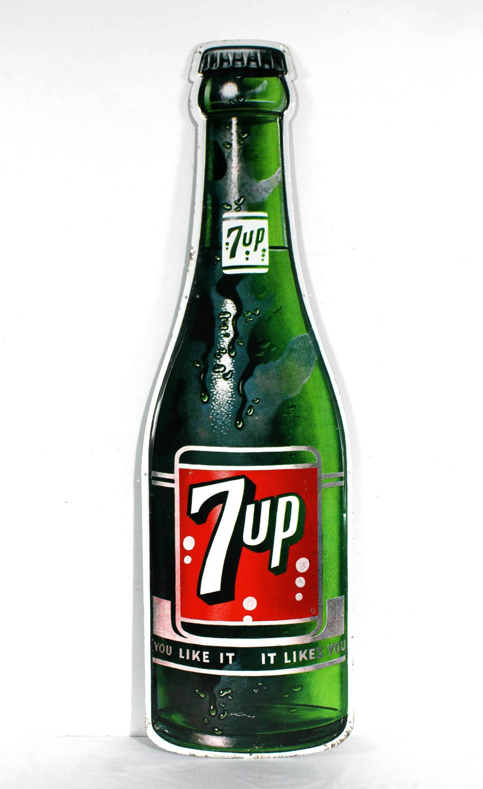 4FT 7-Up Die Cut Sign, Stout: 4FT 7-Up Die Cut Sign, Stout. This item requires third party shipping or pickup arrangements to be made. Dimensions: 45 x 13