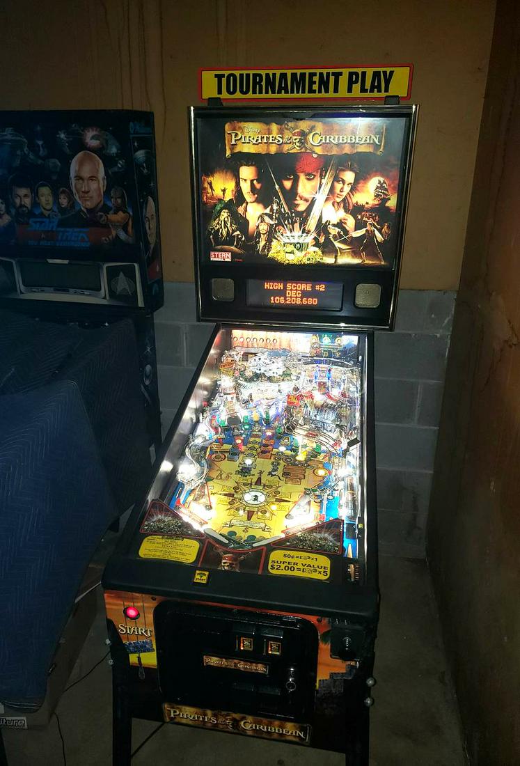 Stern Pirates of The Caribbean Pinball Machine, REMOTE PICKUP: Stern Pirates of The Caribbean Pinball Machine, REMOTE PICKUP. Purchased from original owner, whom purchased game new and had in his home since purchase. Game comes with documentation of home use. The
