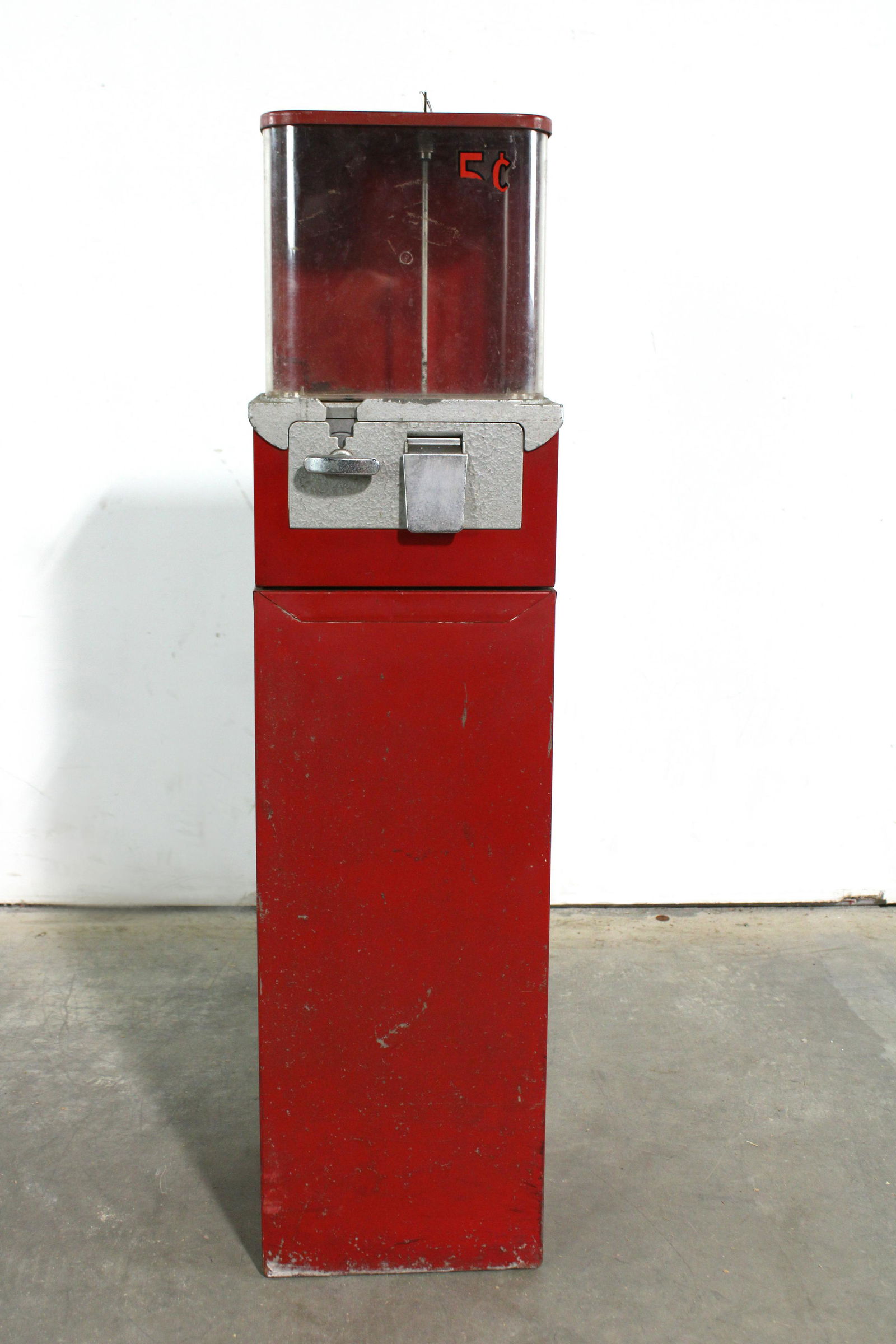 Coin Op 5 Cent Gumball Vendor on Stand (1 of 2)