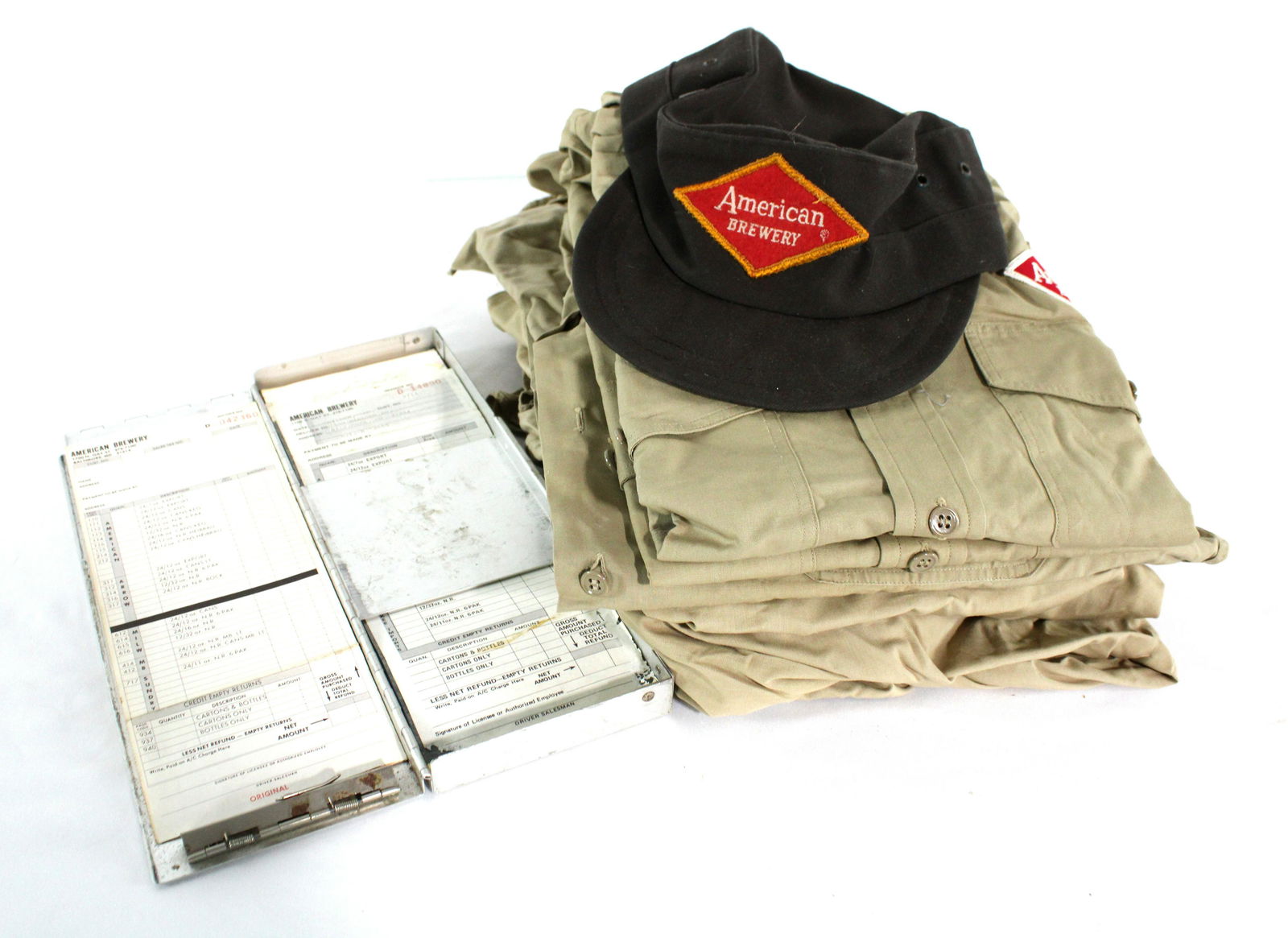 American Beer Uniform Shirts and Route Receipt Book, 1950s (1 of 5)