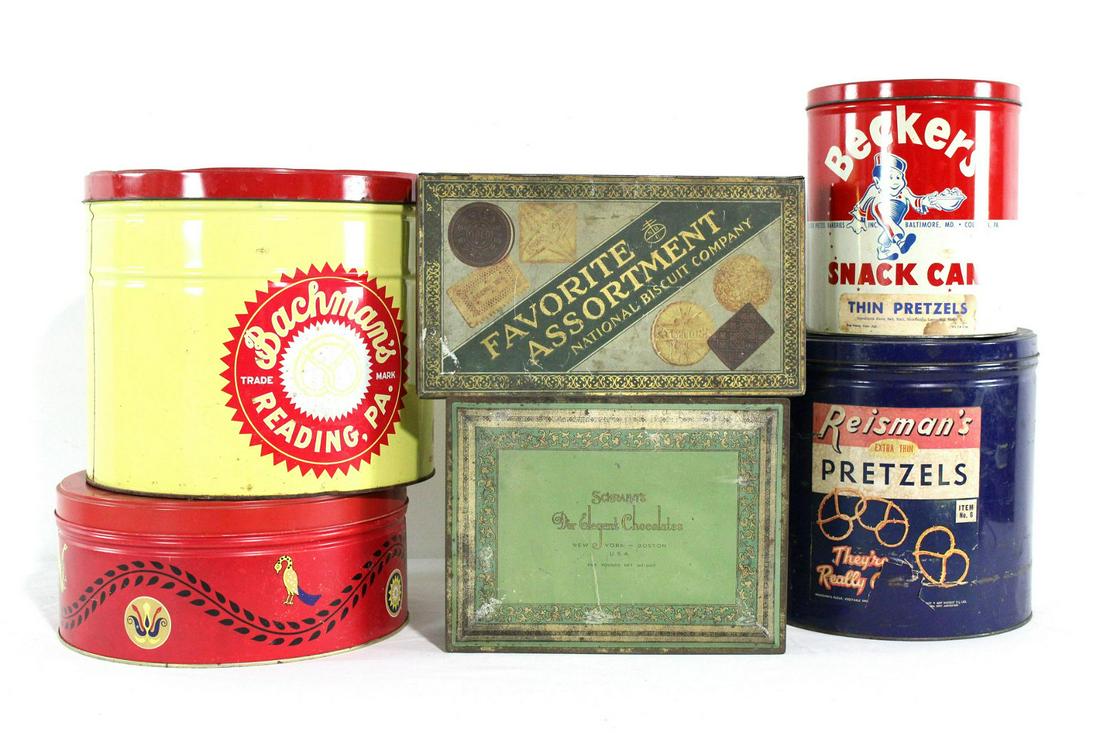 Assorted Snack Tins Incl. National Biscuit Company Tin (1 of 1)