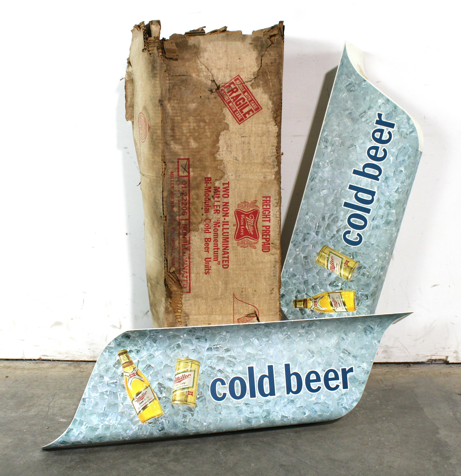 NOS Miller Cold Beer Signs with Box (1 of 2)