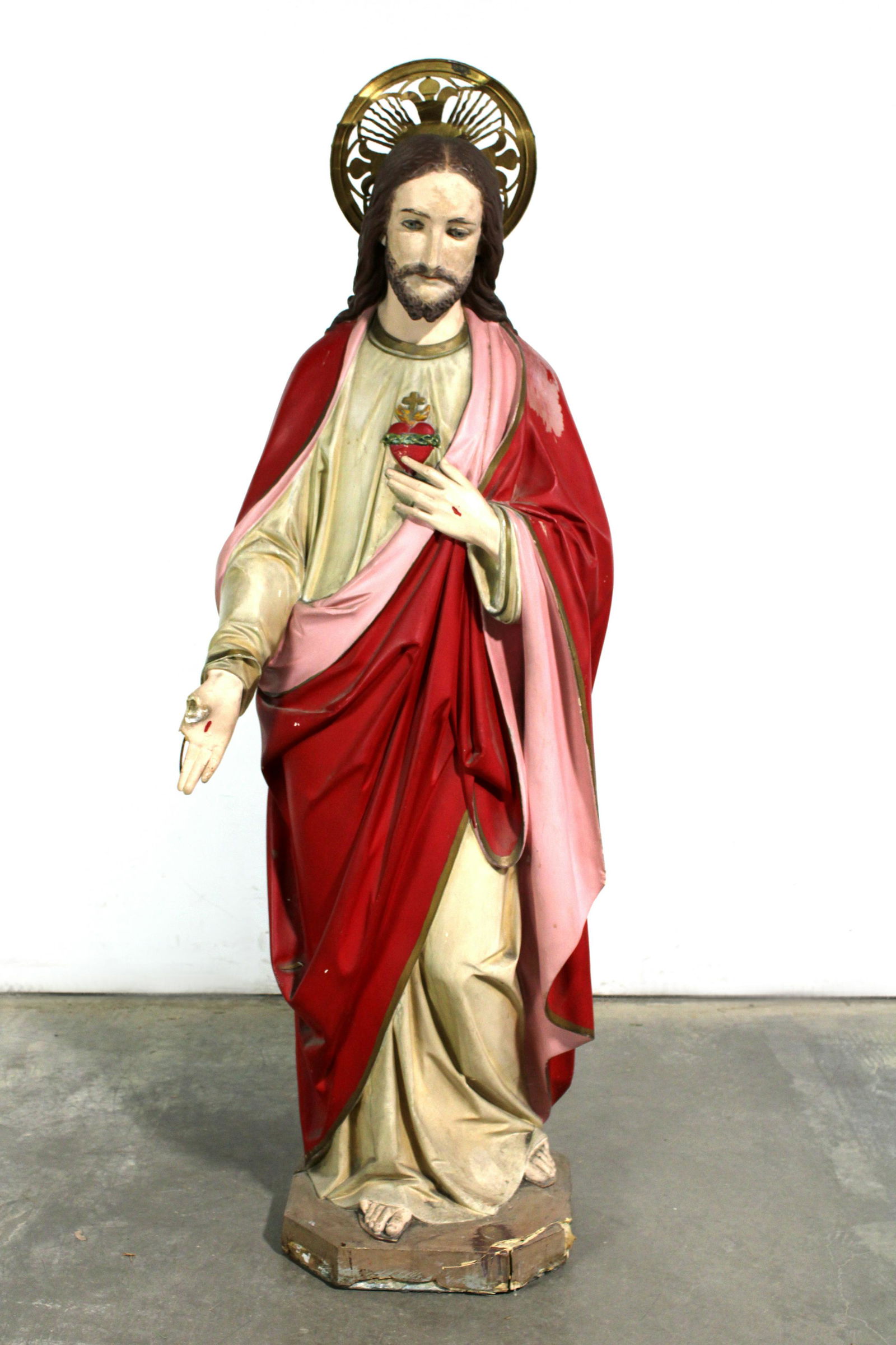 Plaster Church Sacred Heart of Jesus Sculpture (1 of 4)