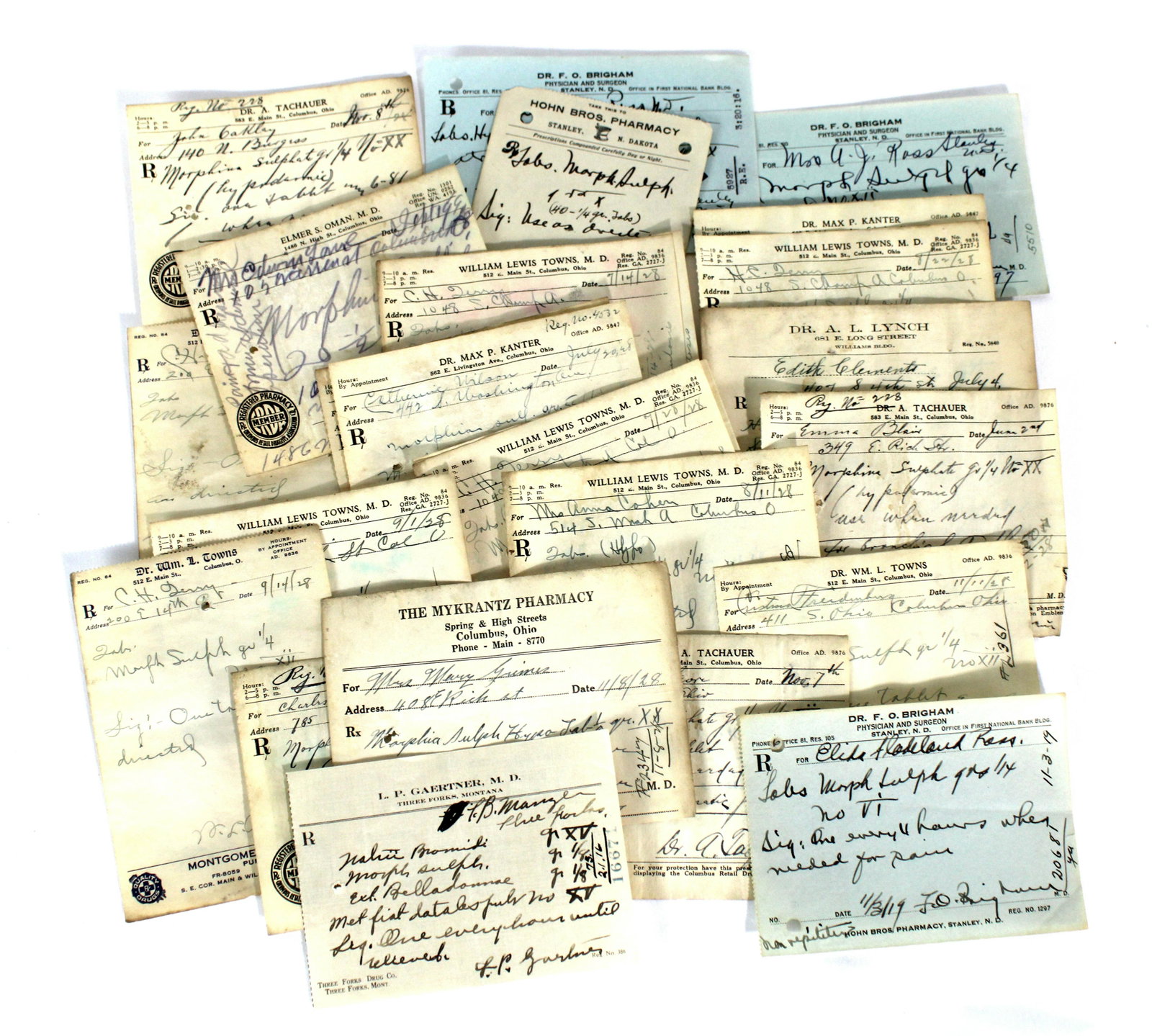 Early 1900s Doctor RX Morphine Prescription Papers: Early 1900s Doctor RX Morphine Prescription Papers. In-house shipping available.