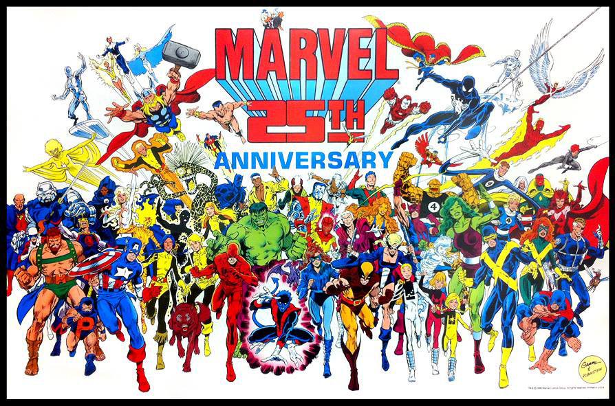 NOS Vintage 1986 Marvel 25th Anniversary Poster, Sealed (1 of 4)