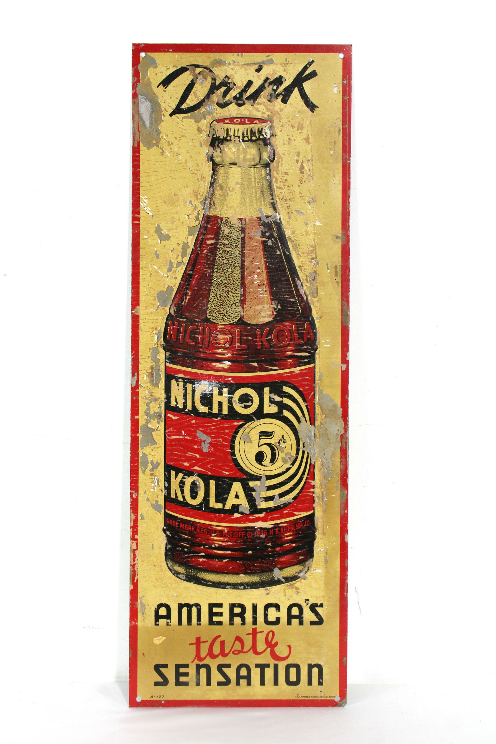 Drink Nichol Kola Embossed Tin Sign (1 of 2)
