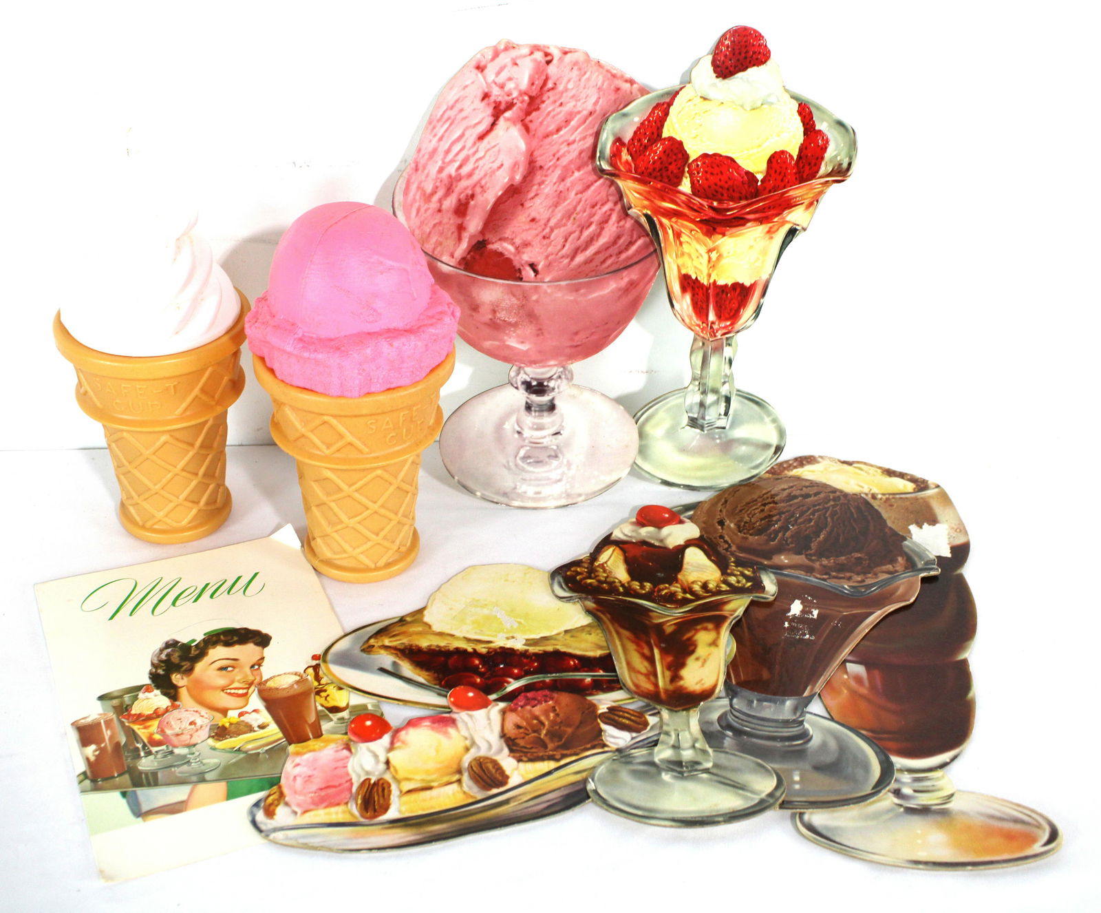 Small Safe-T-Cup Ice Cream Blow Molds and Ice Cream Cut Outs (1 of 3)
