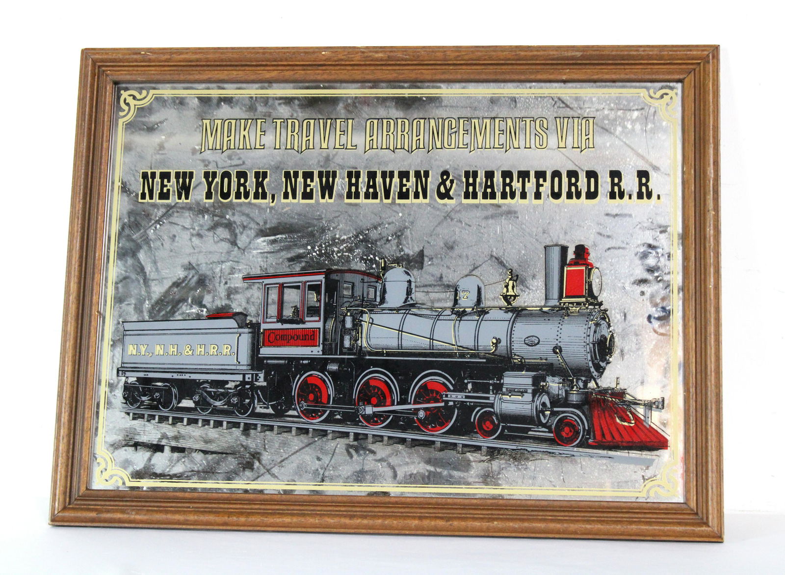 New York, New Haven & Hartford Railroad Advertising Mirror (1 of 1)