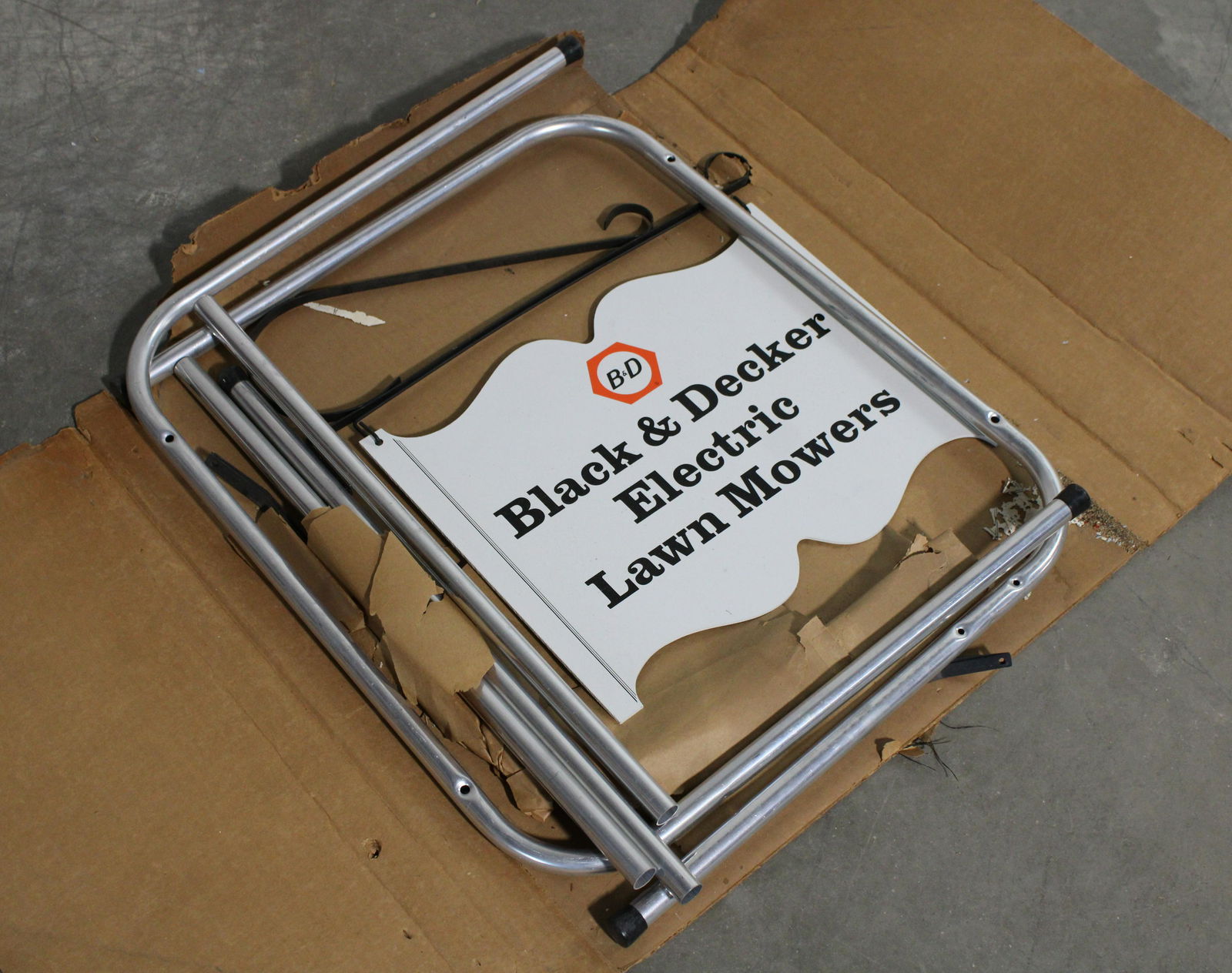 NOS Black and Decker Electric Lawn Mowers Sign with Stand (1 of 2)