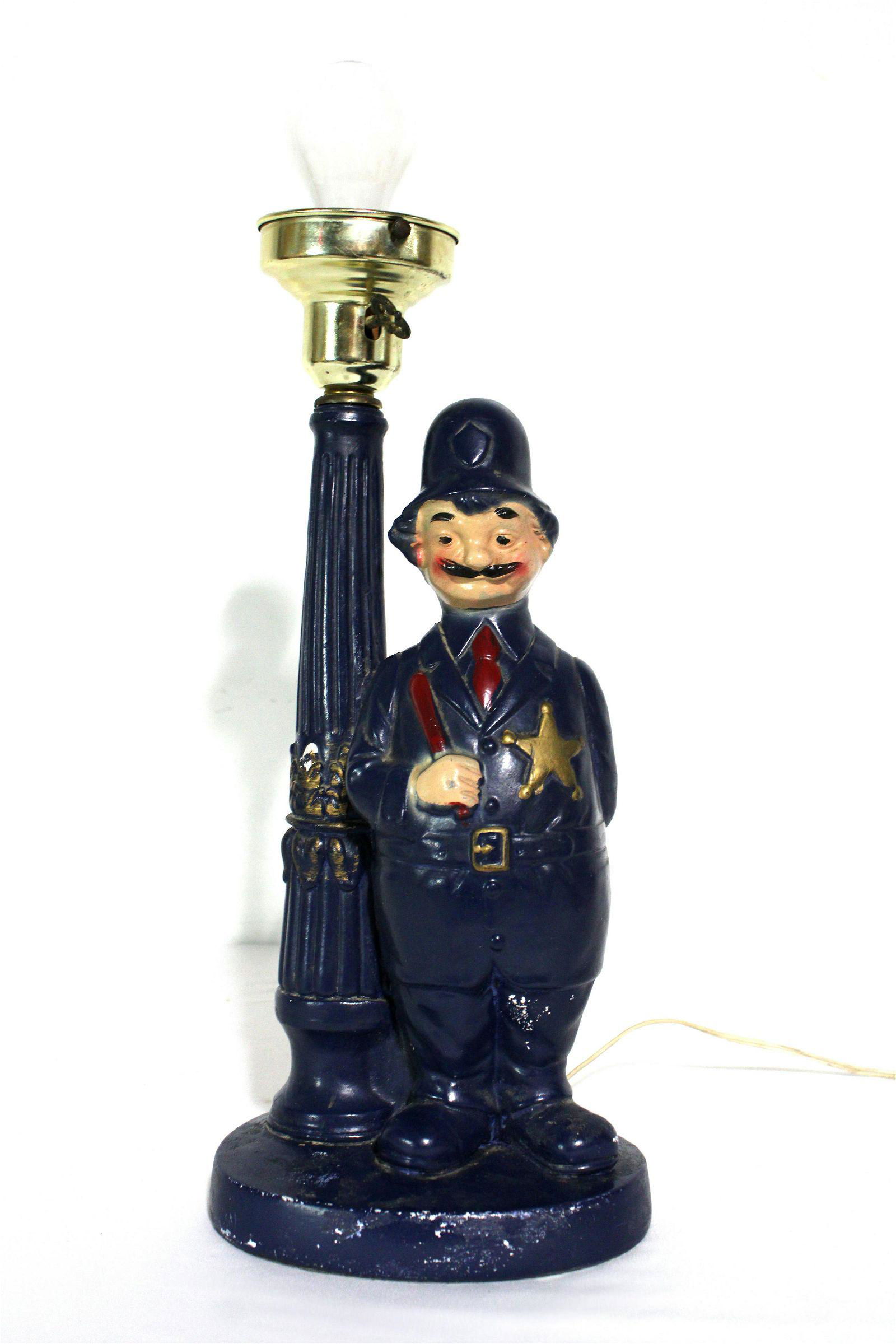 English Policeman Chalkware Lamp (1 of 3)