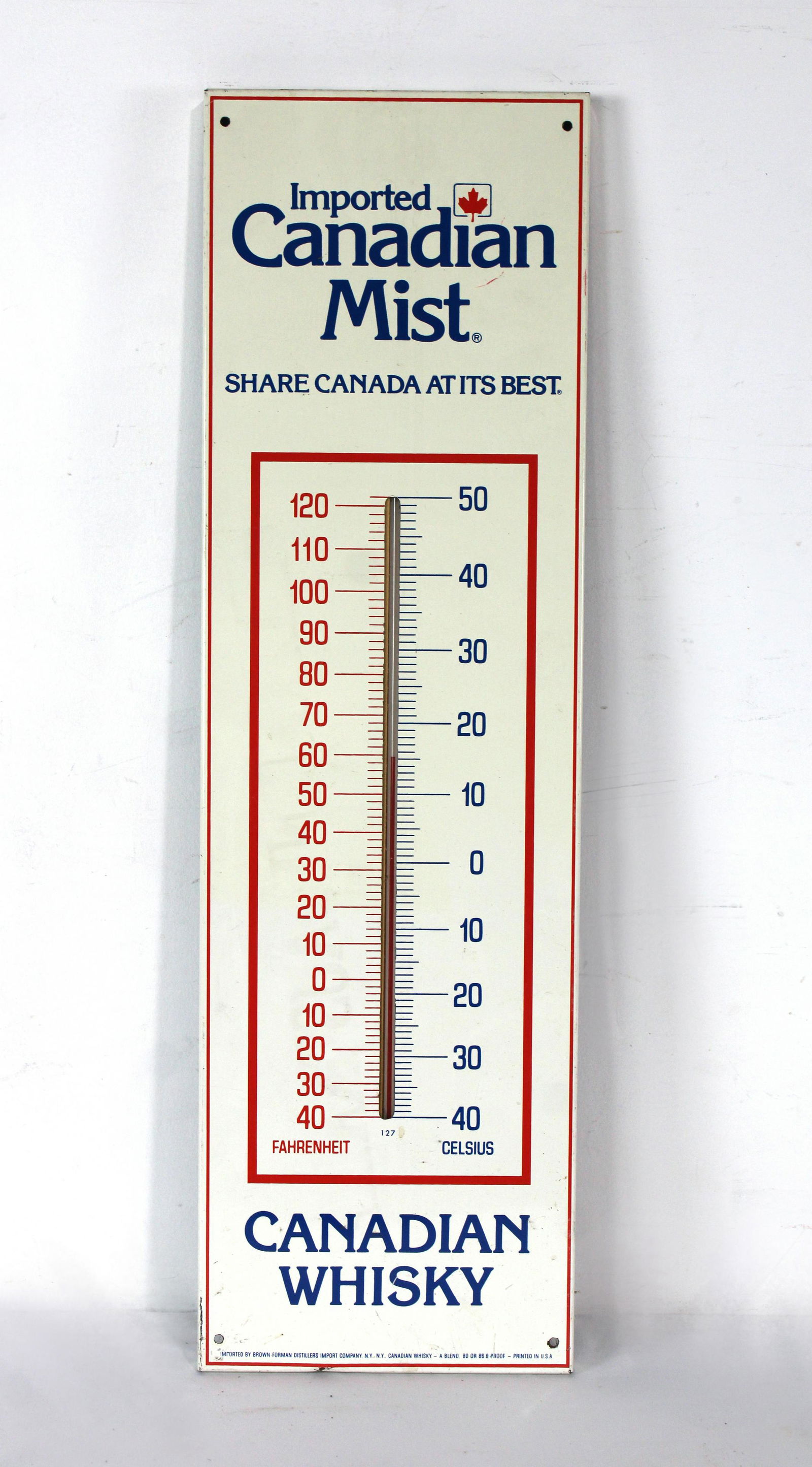 Canadian Whiskey Advertising Thermometer (1 of 1)