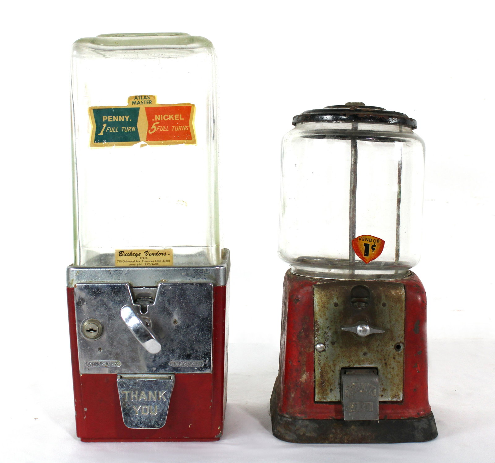 Pair of Glass Globe Gumballs incl. Atlas: Pair of Glass Globe Gumballs incl. Atlas. This item requires third party shipping or pickup arrangements to be made. Dimensions of one: 18 x 7 x 9