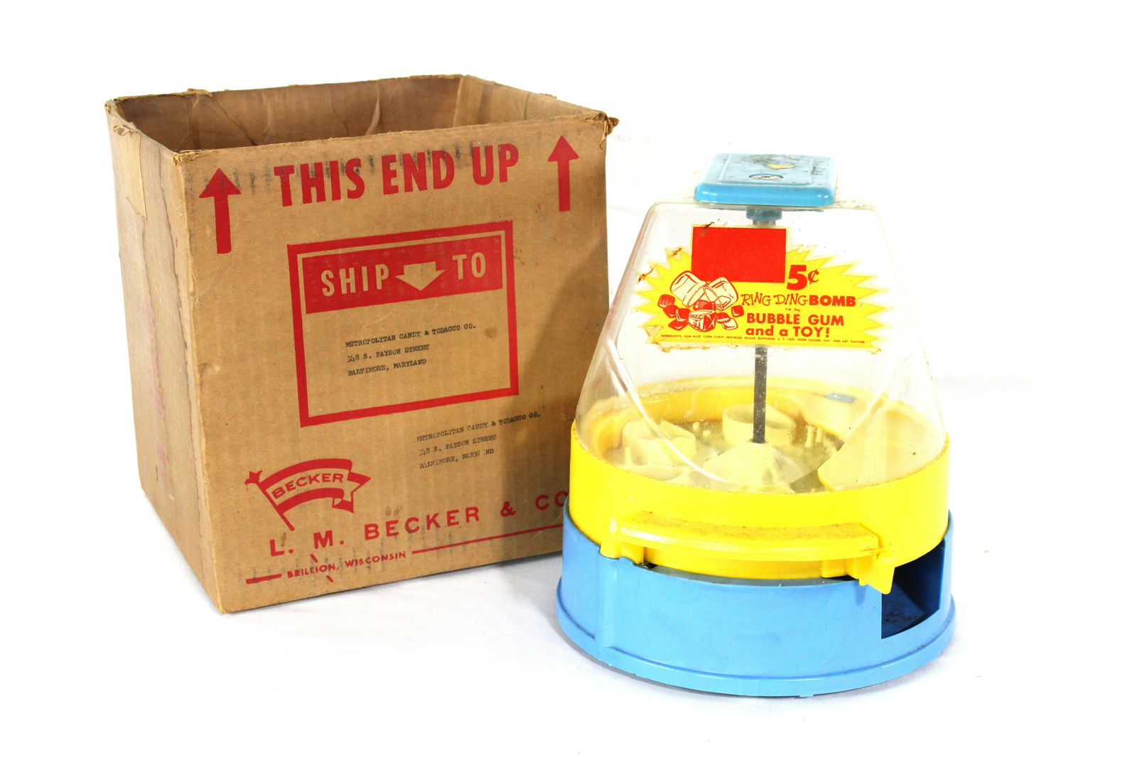 Ring Ding Bomb Gumball and Prize Vendor with Box (1 of 2)