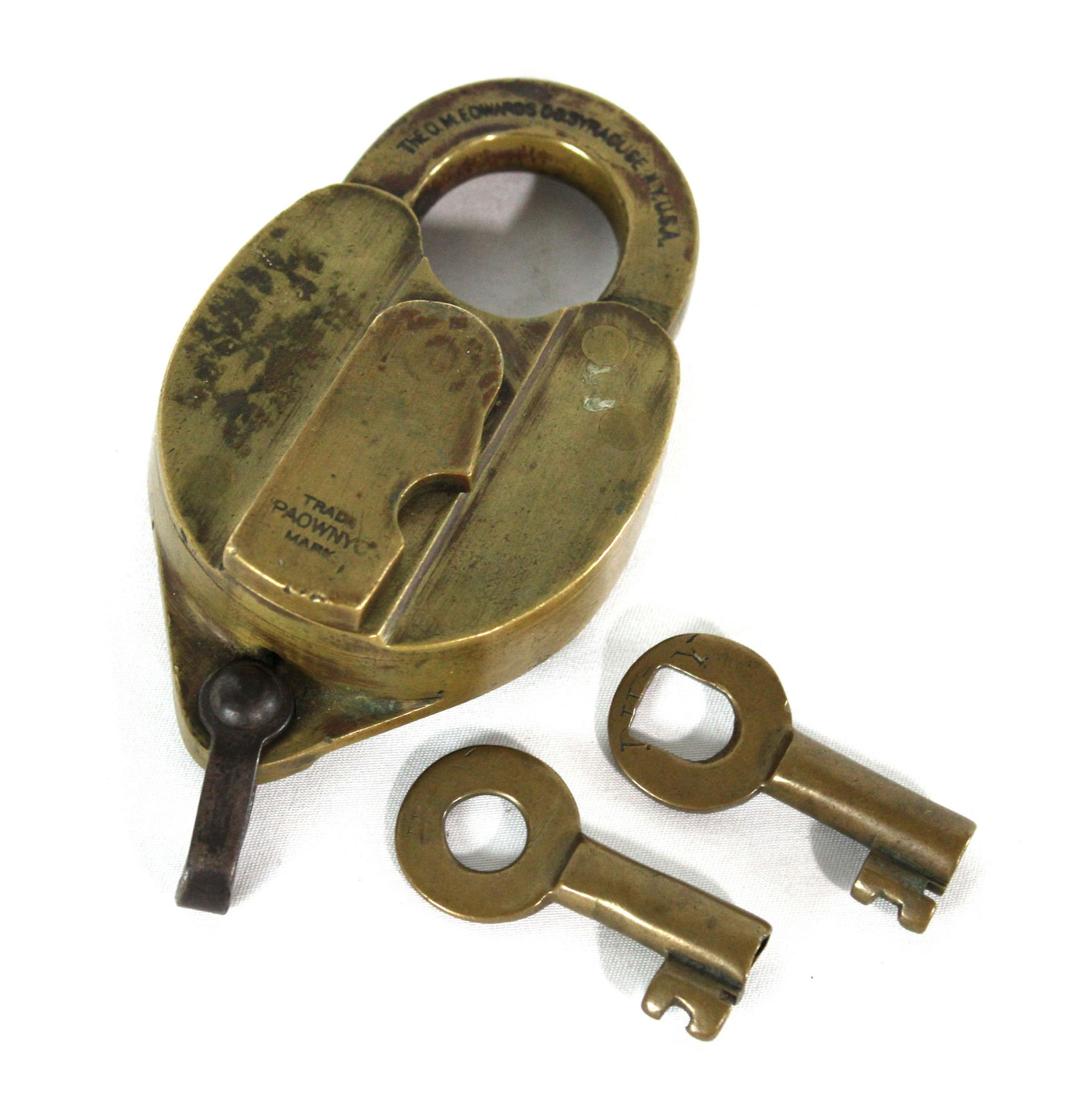 Brass Railroad Lock and Key (1 of 2)