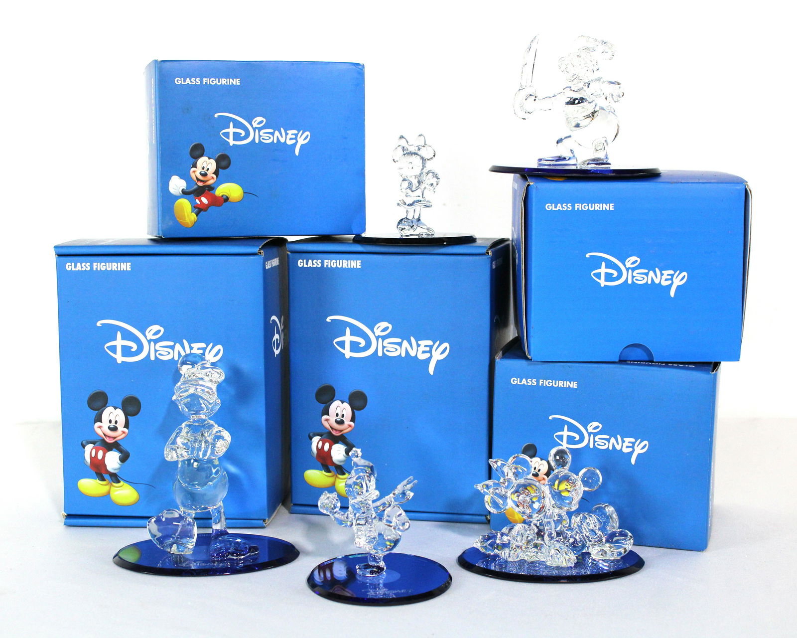 Disney Glass Figurines incl. Mickey, Minnie and Donald, Lot 1 (1 of 2)