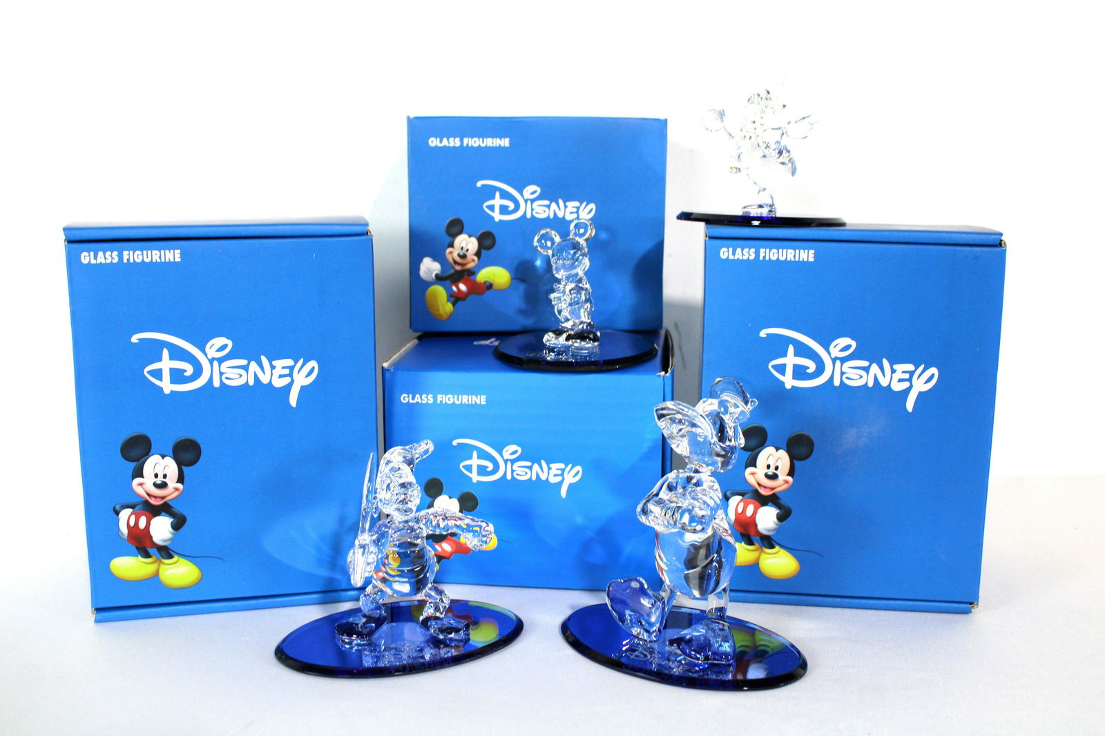 Disney Glass Figurines incl. Donald Duck and Mickey Mouse, Lot 3 (1 of 2)