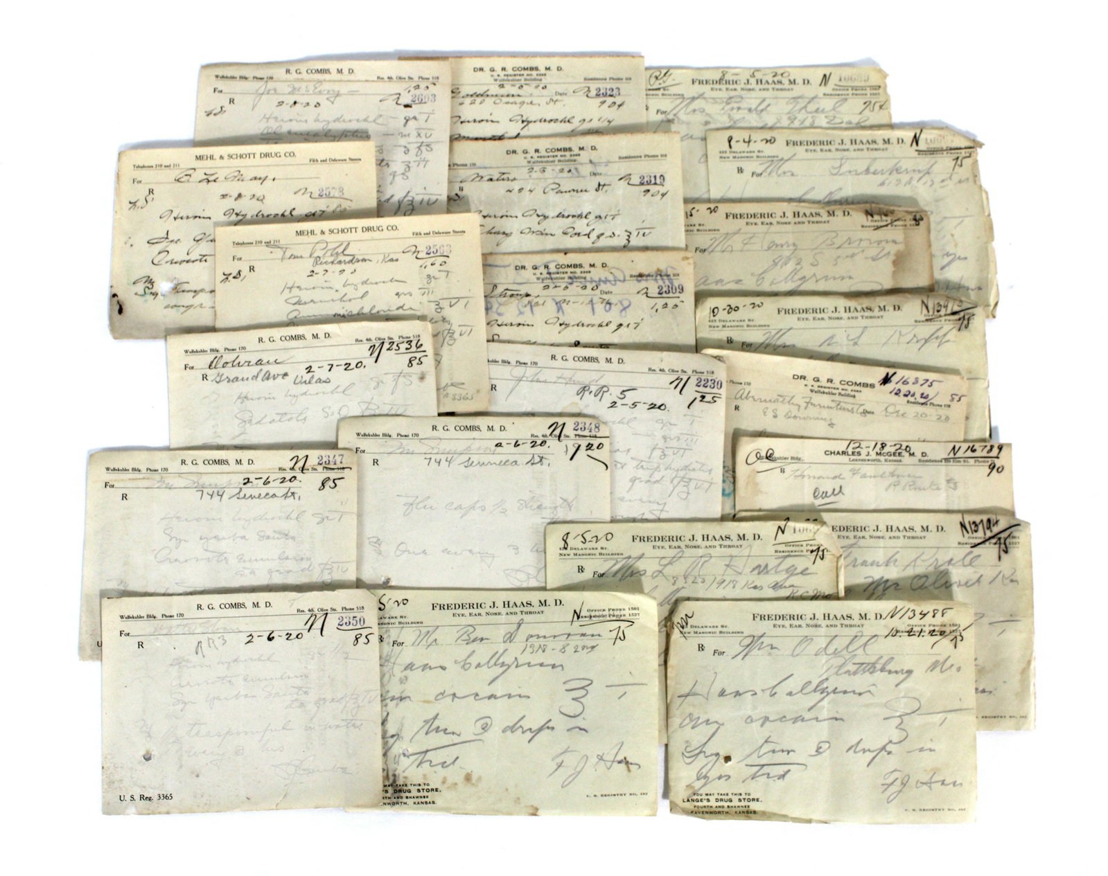 Early 1900s Perscription Papers, Heroin and Cocaine: Early 1900s Perscription Papers, Heroin and Cocaine. In-house shipping available.