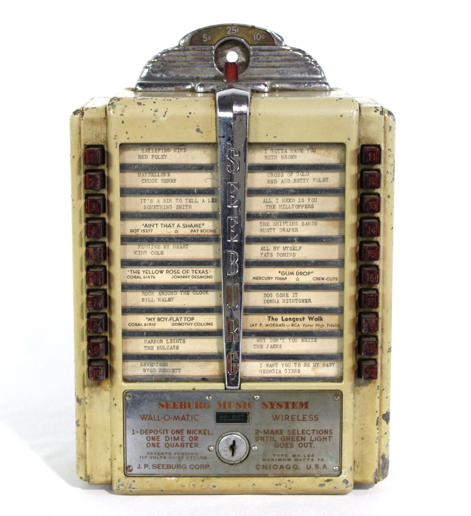 Seeburg Wireless Wall-O-Matic Coin Op Wallbox, 1940s (1 of 3)