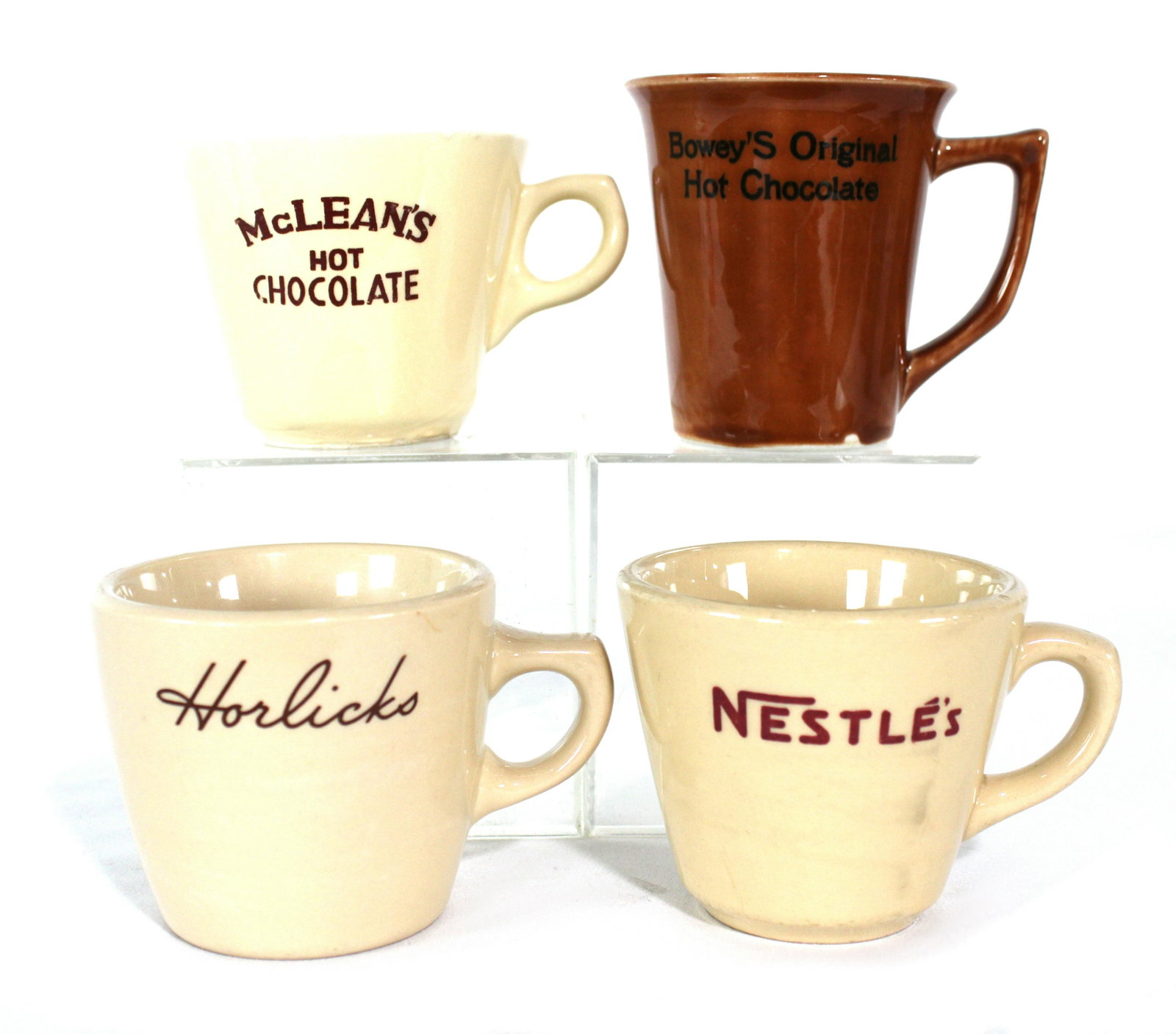 Vintage Hot Chocolate Diner Mugs: Vintage Hot Chocolate Diner Mugs. In-house shipping available. Dimensions of one: 3 x 4 x 3