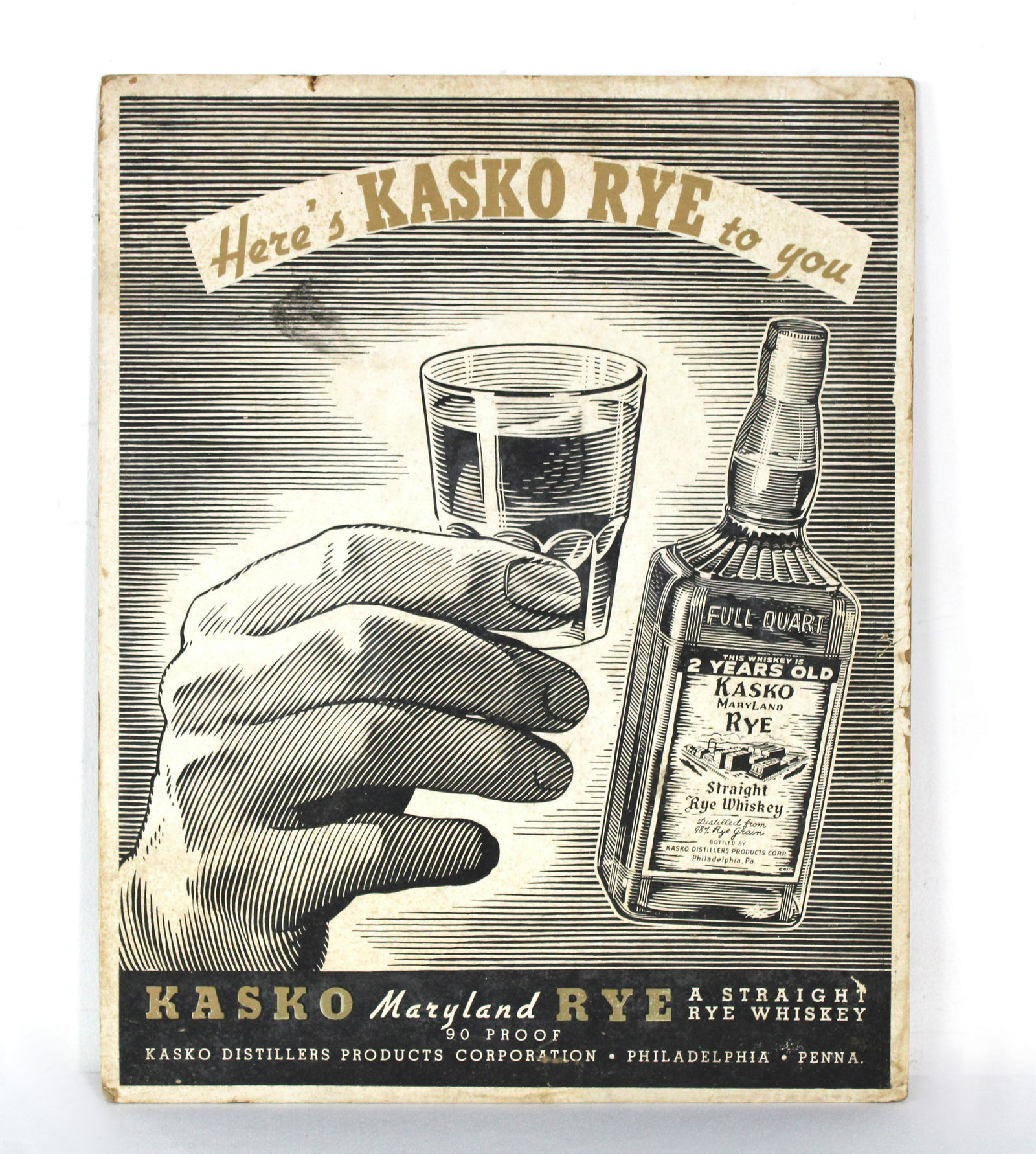 Kasko Maryland Rye Whiskey Easelback, Philadelphia, PA (1 of 2)