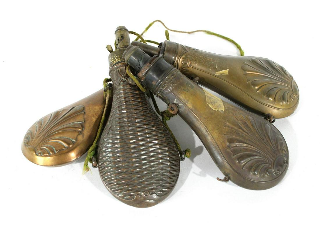 1800s Copper and Brass Powder Horns (1 of 3)