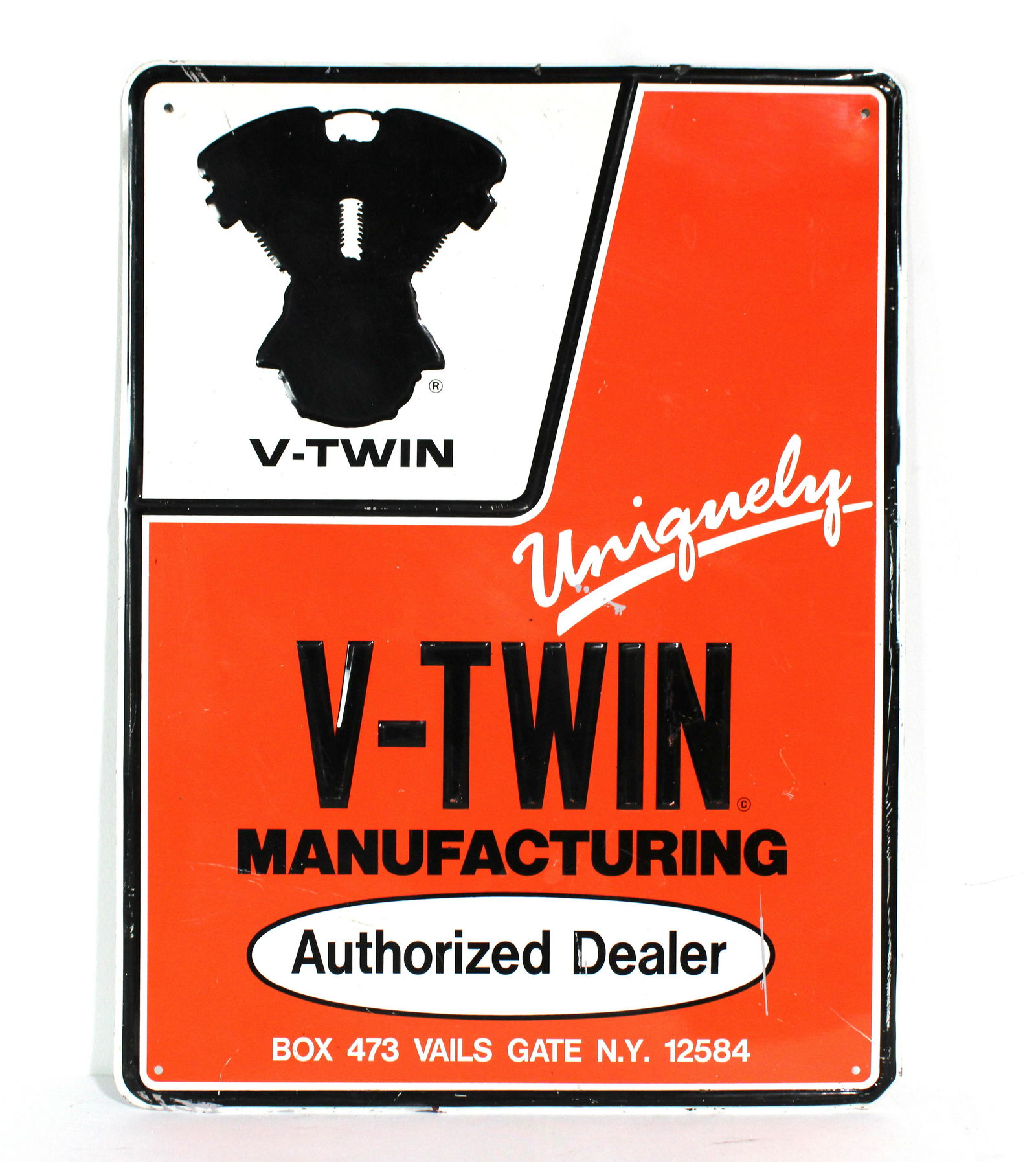 Embossed V-Twin Engine Authorized Dealer Sign (1 of 1)
