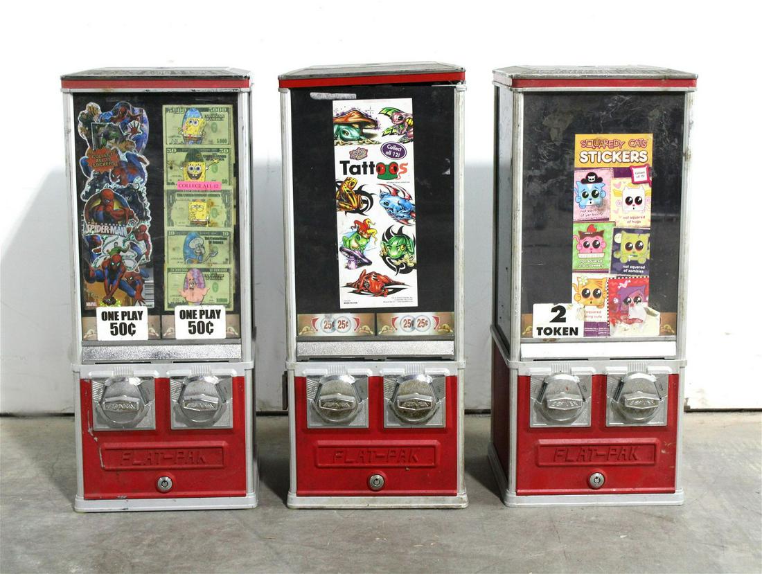 Beaver "Flat-Pak" Coin Op Sticker Vendors, Lot of Three (1 of 2)