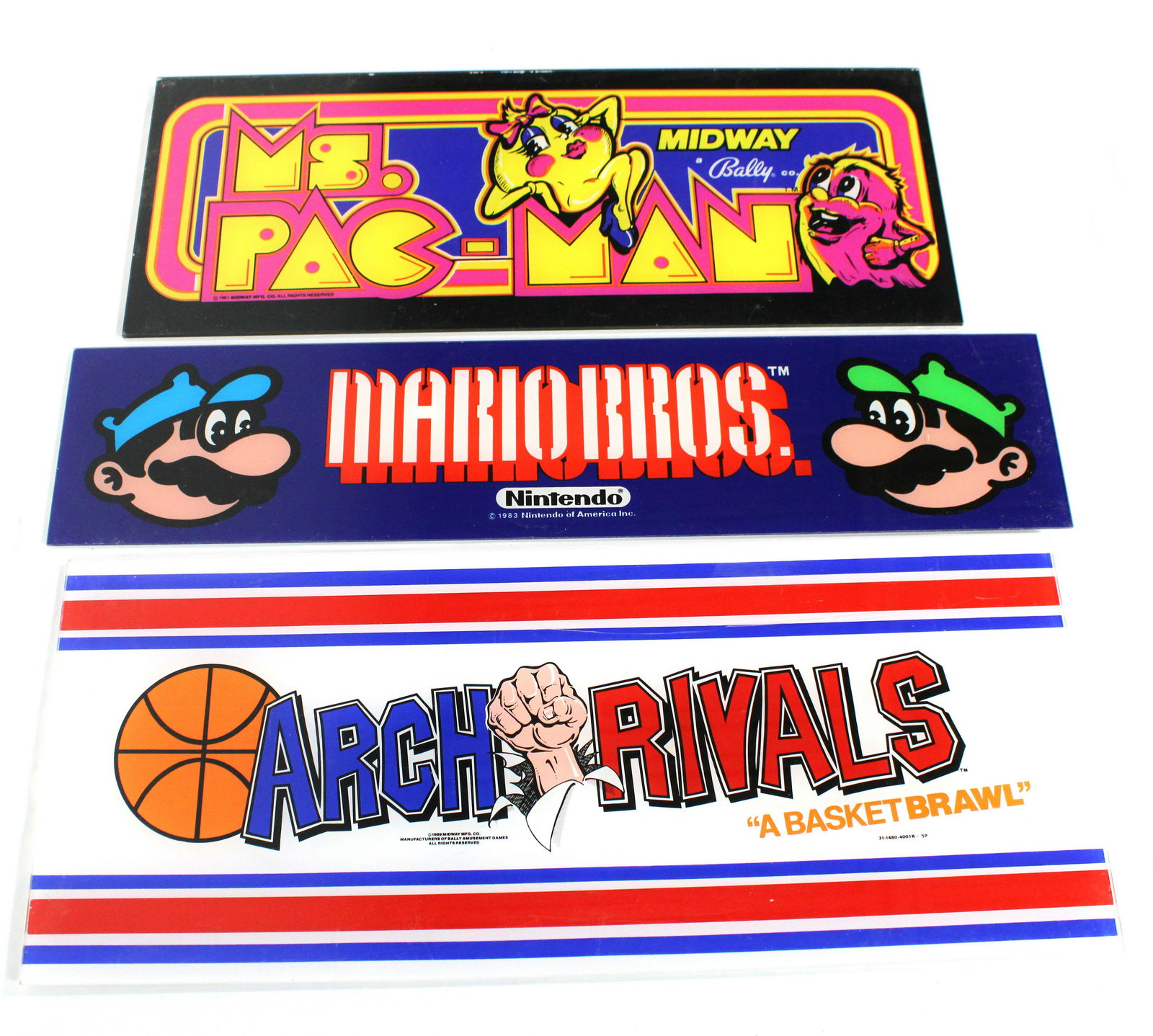 Arcade Headers incl. Ms. Pac-Man, Reproductions (1 of 1)