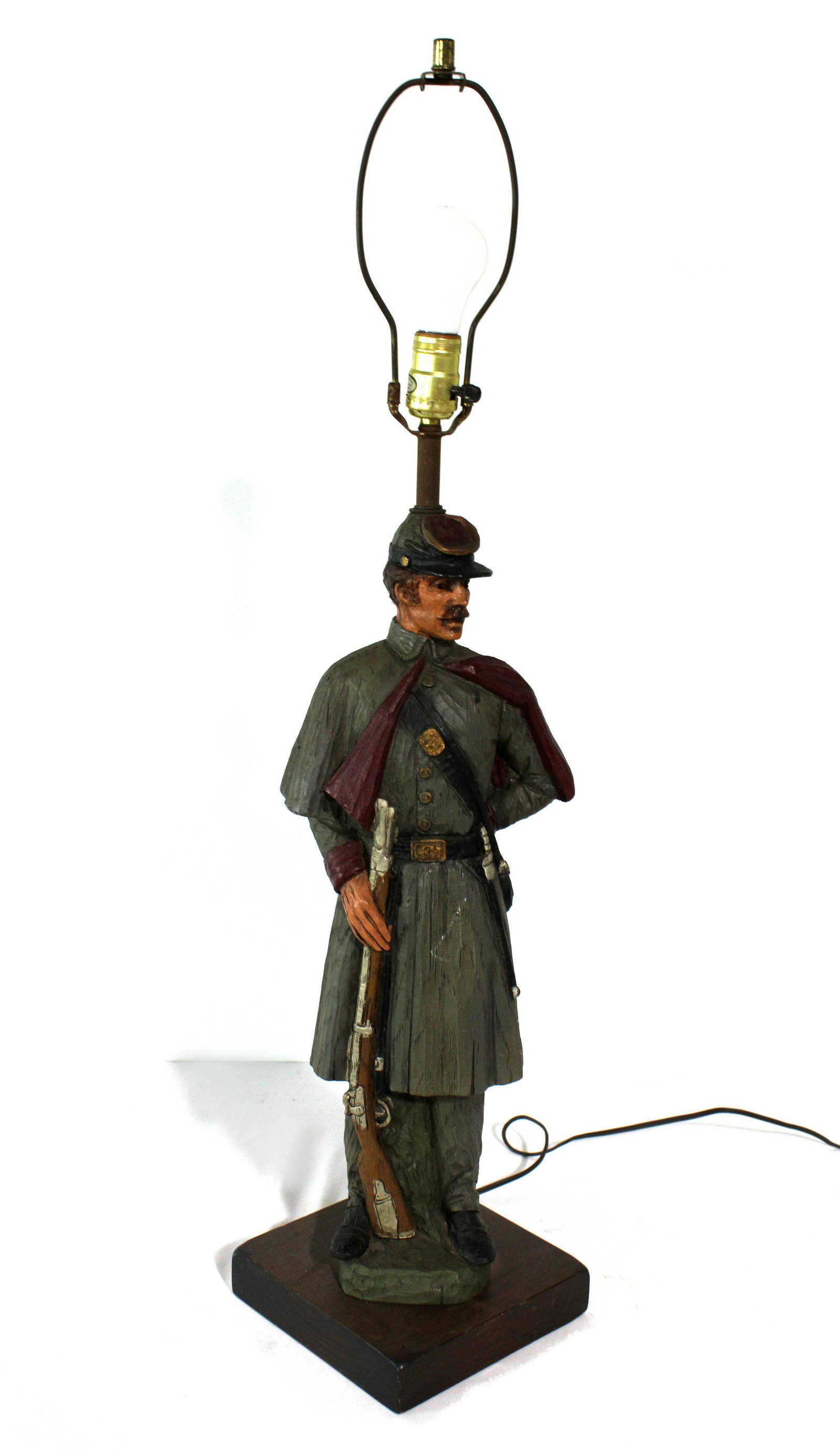 Civil War Confederate Soldier Lamp, 1970s (0472) on Mar 30, 2023