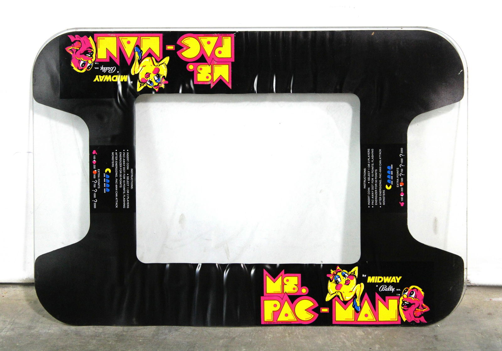 Bally Midway Cocktail Glass with Ms. Pac-Man Overlay (1 of 1)