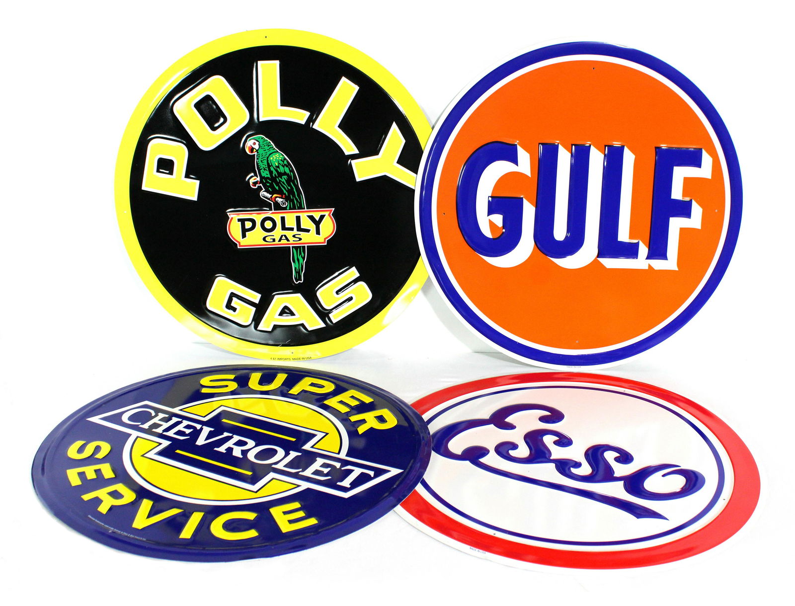 Automotive Tin Tac Signs incl. Gulf and Polly Gas (1 of 1)