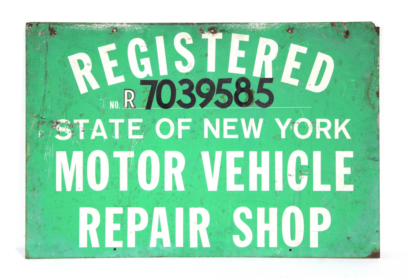 State of New York Motor Vehicle Repair Shop Sign (1 of 1)