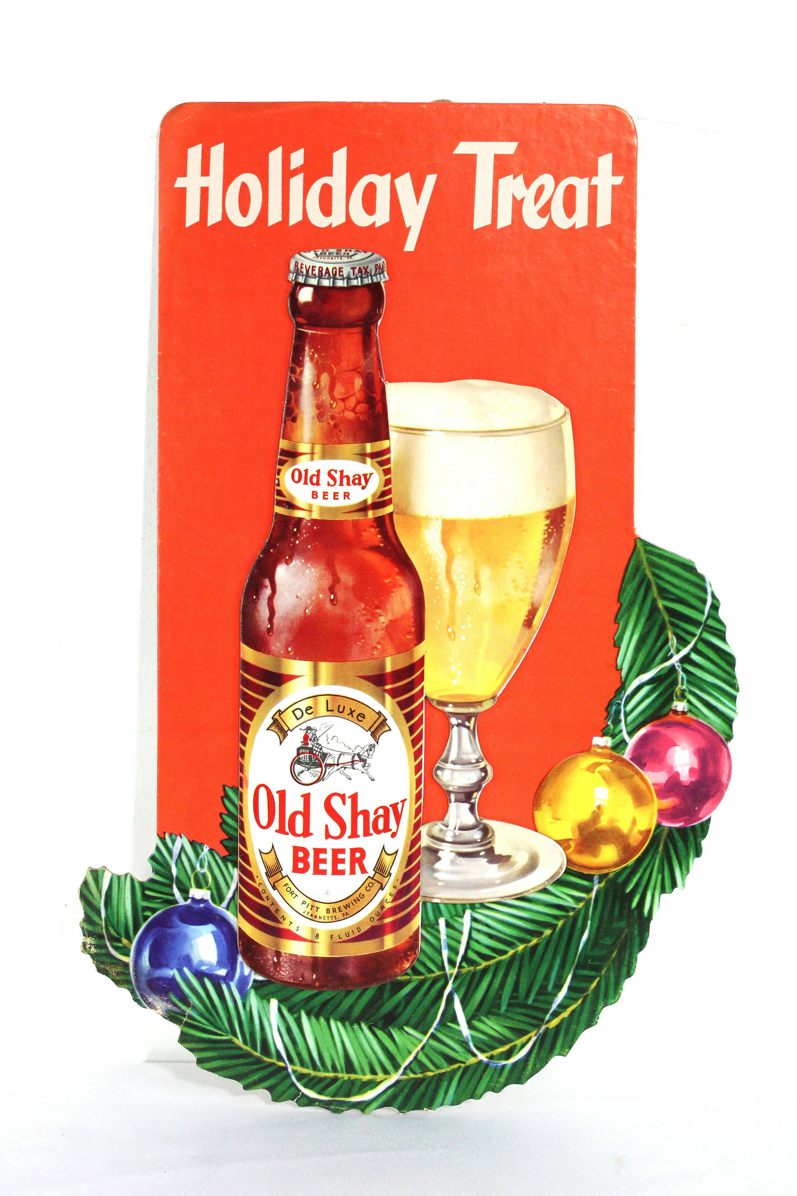 Old Shay Golden Ale "Holiday Treat" Die Cut Beer Sign (1 of 1)