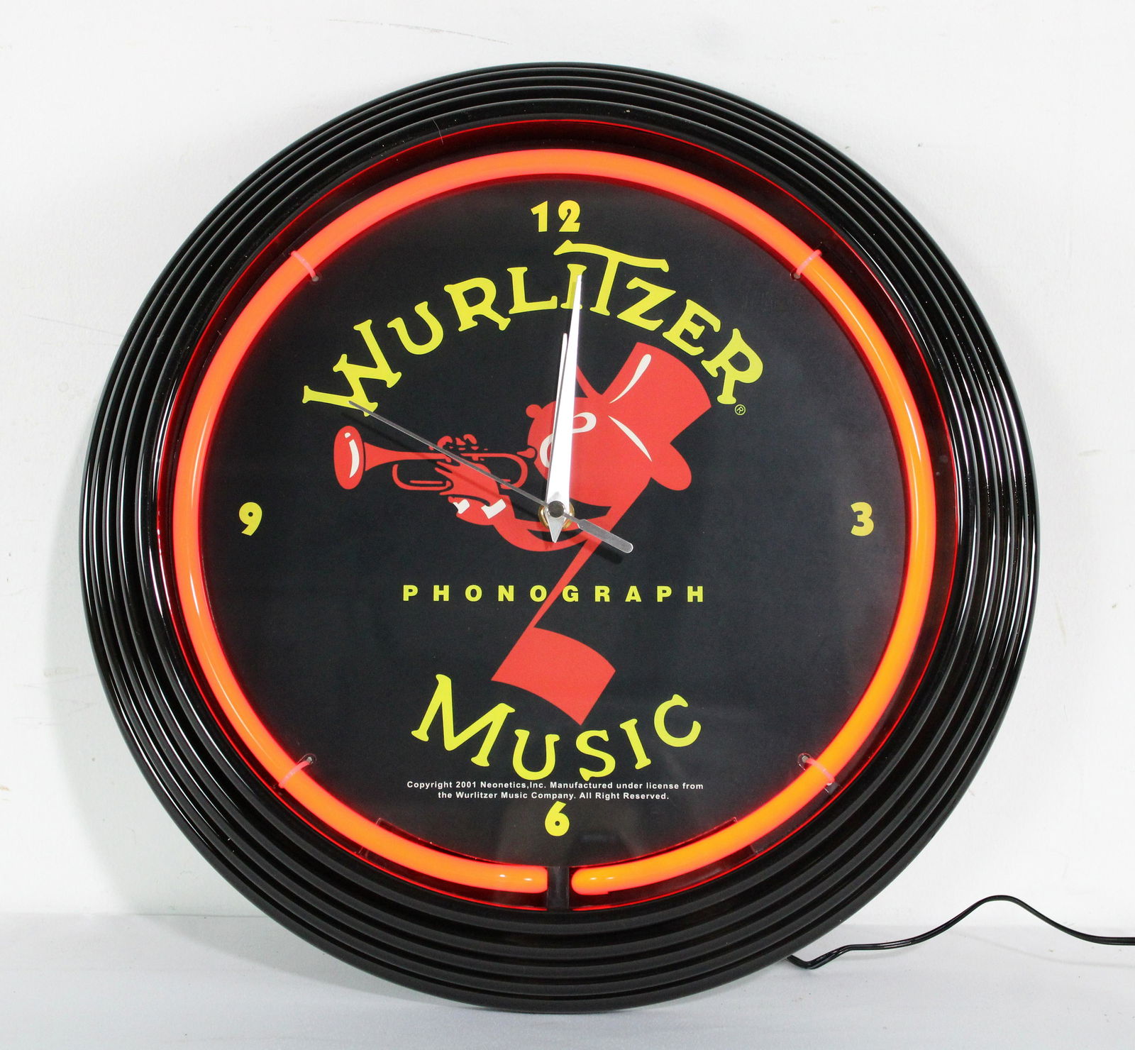 Wurlitzer Jukebox Themed Neon Clock, Contemporary Auction