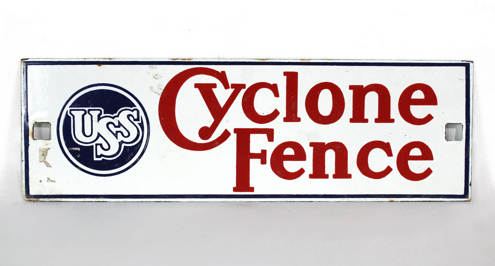 Cyclone Fence Porcelain Sign (1 of 2)