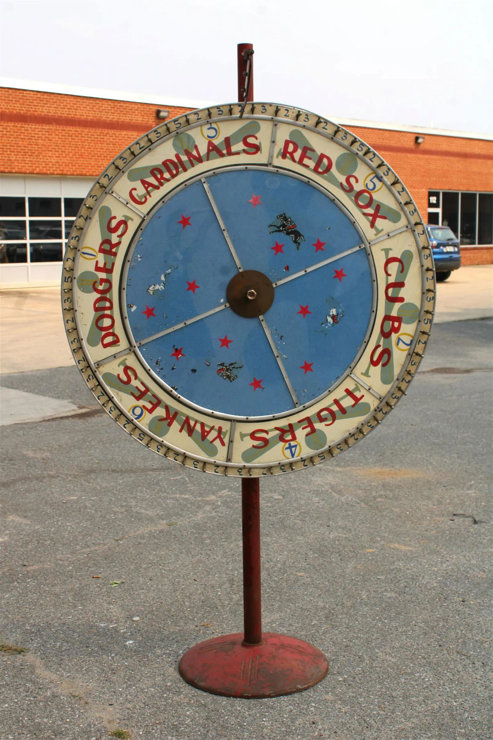 Baseball Themed Gambling Wheel, 1950s (1 of 3)