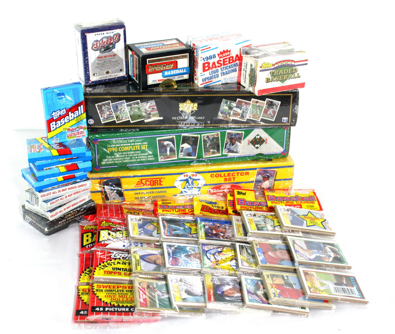 Sealed Baseball Trading Cards incl. Topps Rack Packs, 1980s-90s (1 of 2)