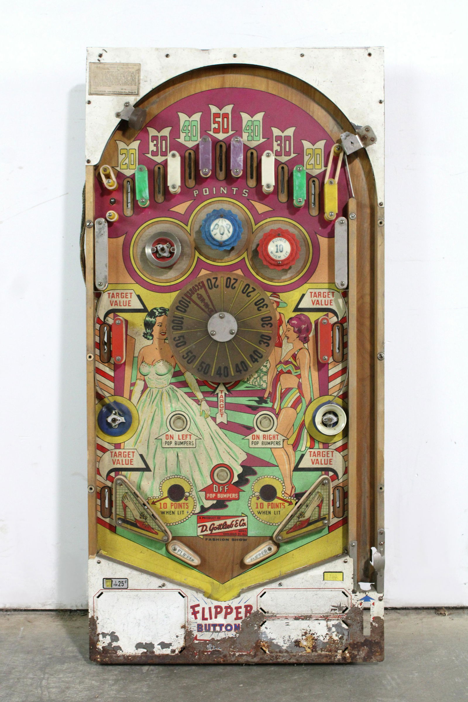 Gottlieb Fashion Show Pinball Playfield (1 of 2)