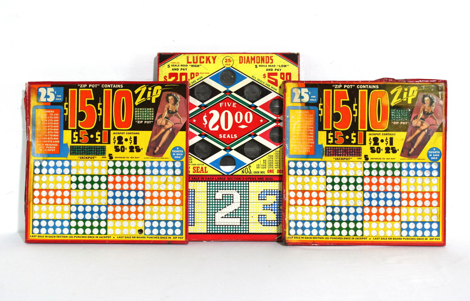 Punch Board including Lucky Diamonds and Zip (1 of 2)