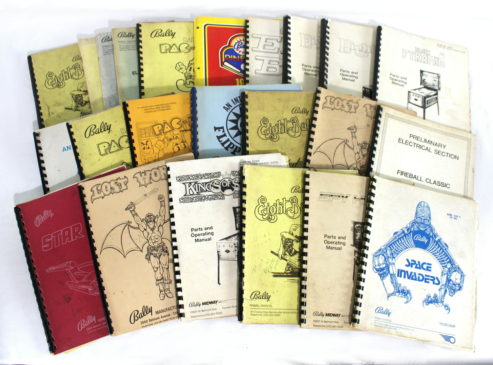 Bally Pinball Manuals including Space Invaders and Star Trek (1 of 1)