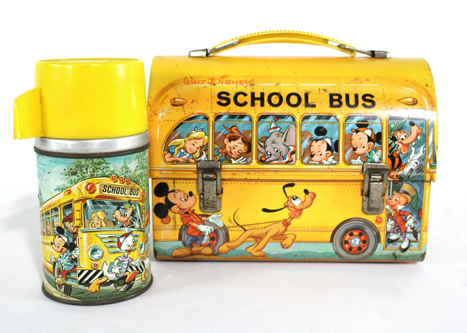 Walt Disney School Bus Tin Lunchbox with Thermos (1 of 3)