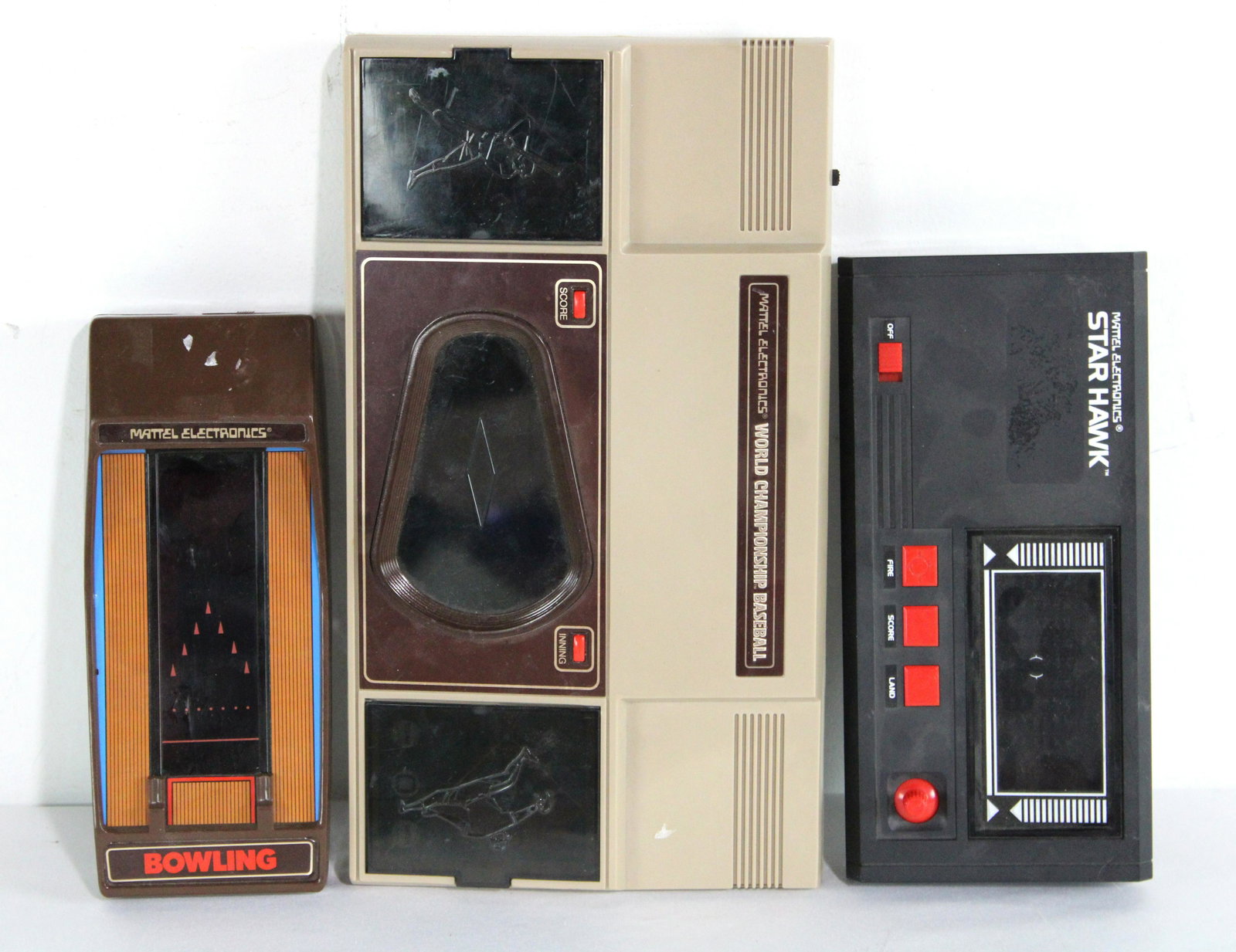 Mattel Handheld Games incl. Bowling, Baseball and Star Hawk: Mattel Handheld Games incl. Bowling, Baseball and Star Hawk. In-house shipping available.