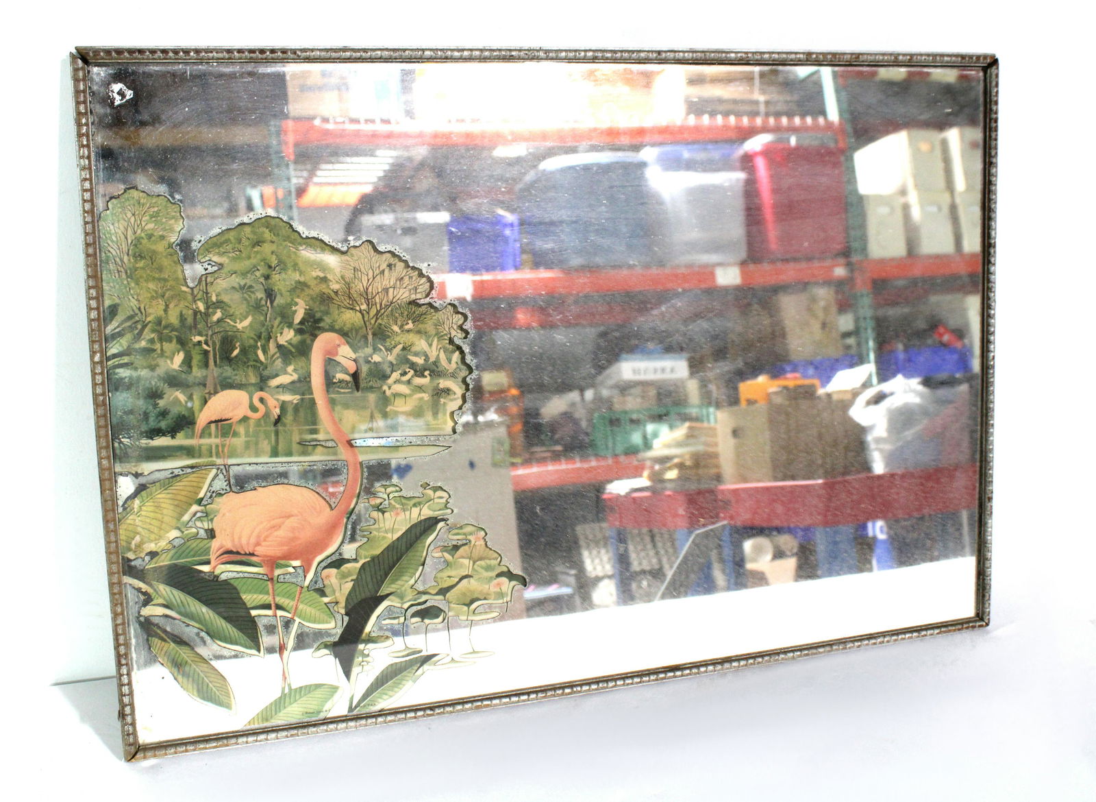 Pink Flamingo Vintage Mid Century Mirror (1 of 3)