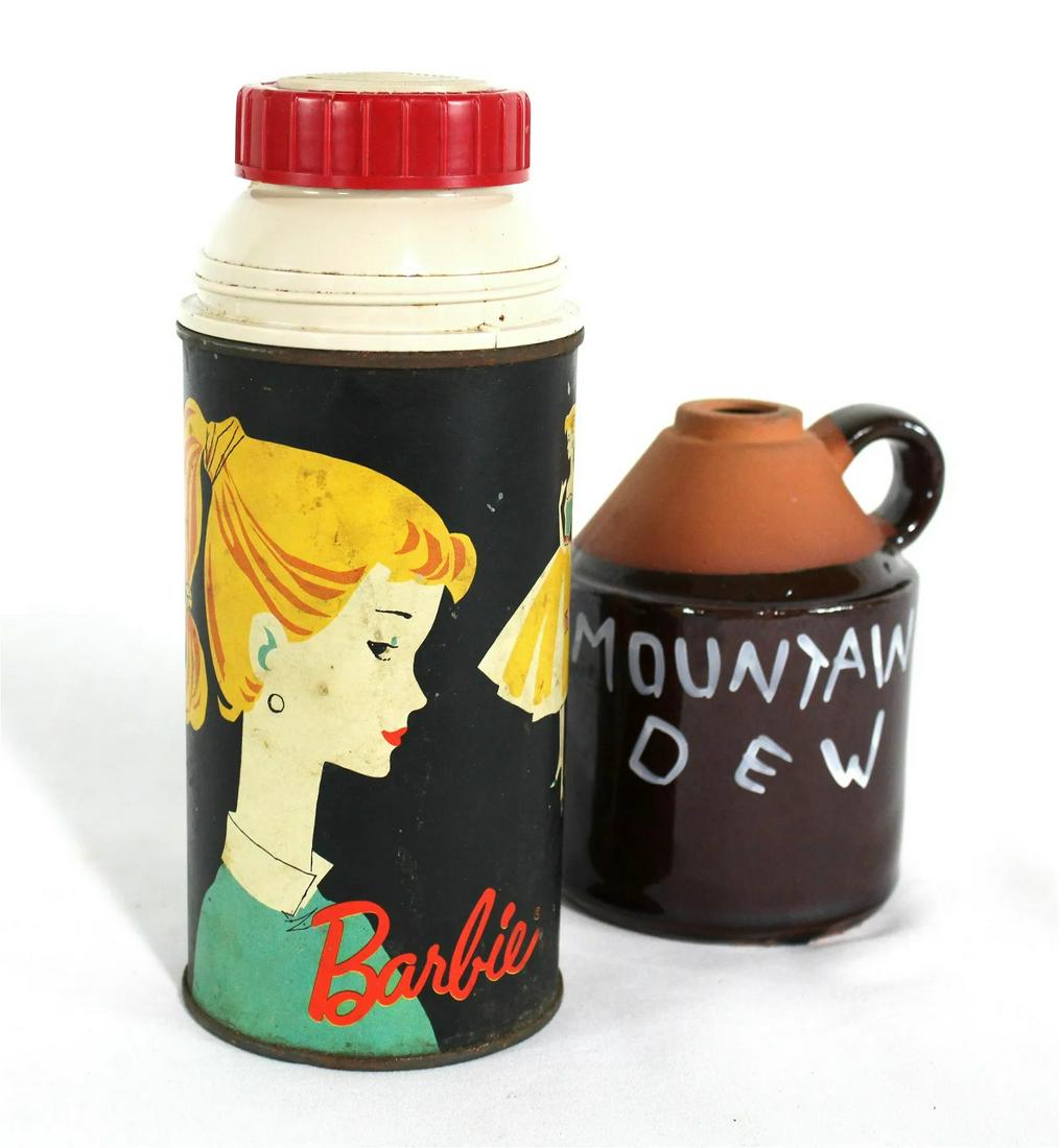 1960s Mattel Barbie Thermos and Mountain Dew Jug (1 of 2)