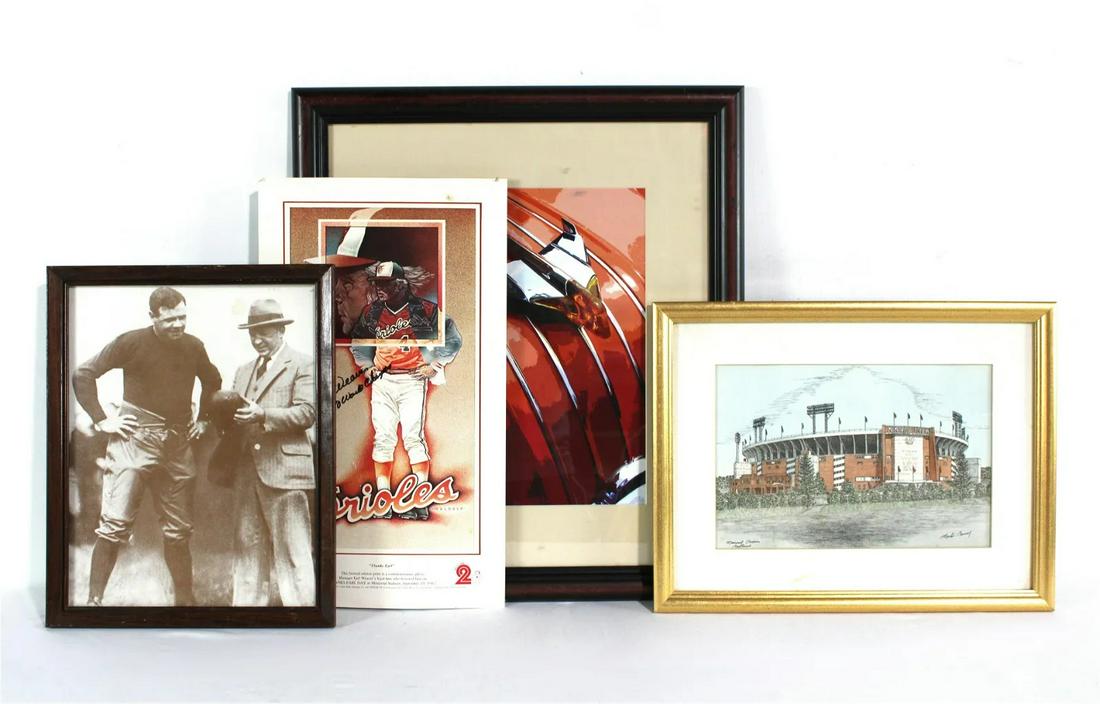 Framed Prints incl. Baltimore Memorial Stadium and Orioles Earl Weaver Autograph (1 of 1)