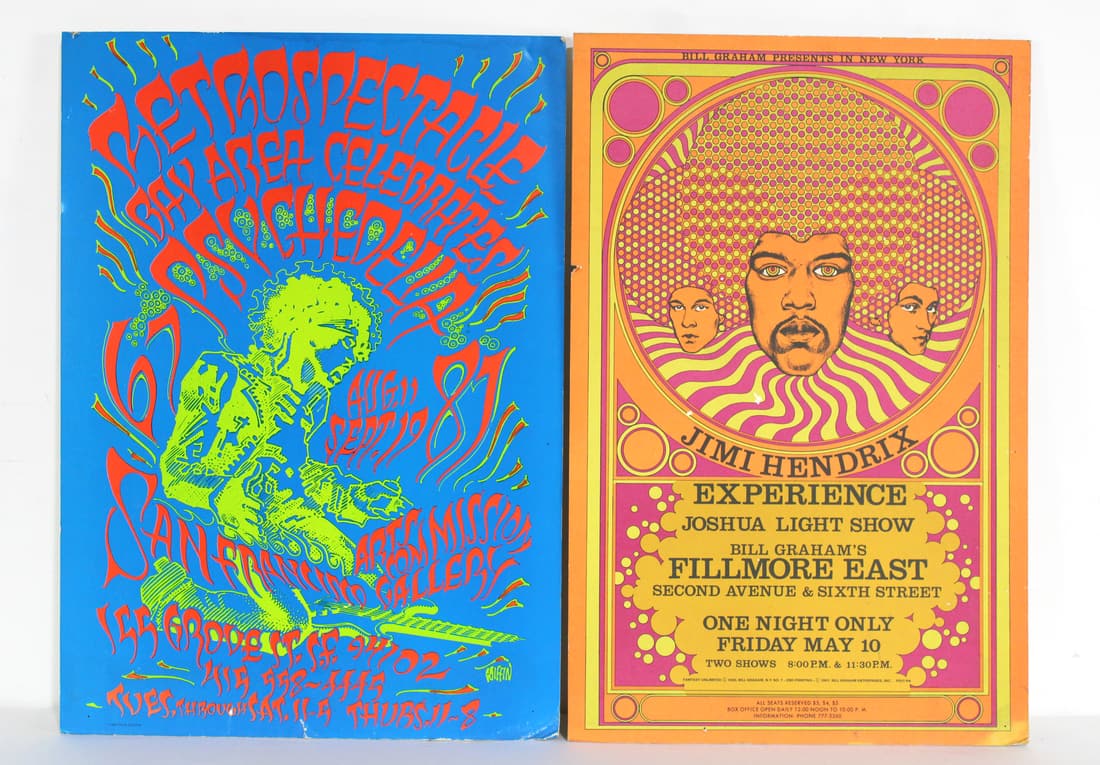 Vintage Concert Posters incl. Jimmy Hendrix Filmore East and Retrospectacle (1 of 4)