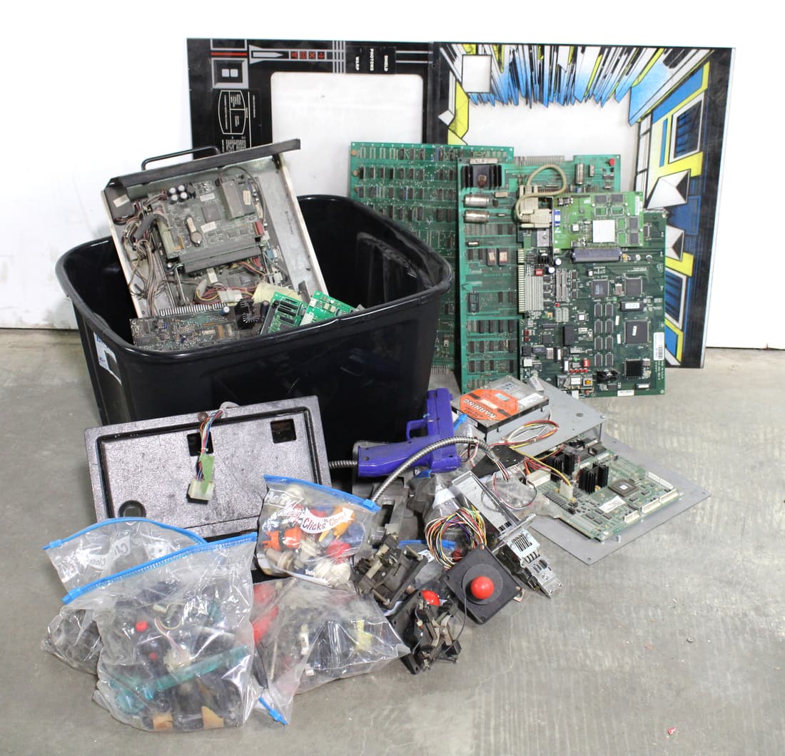 Arcade Parts incl. Boards, Buttons, Joysticks and Bezels: Arcade Parts incl. Boards, Buttons, Joysticks and Bezels. This item requires third-party shipping or pickup arrangements to be made.