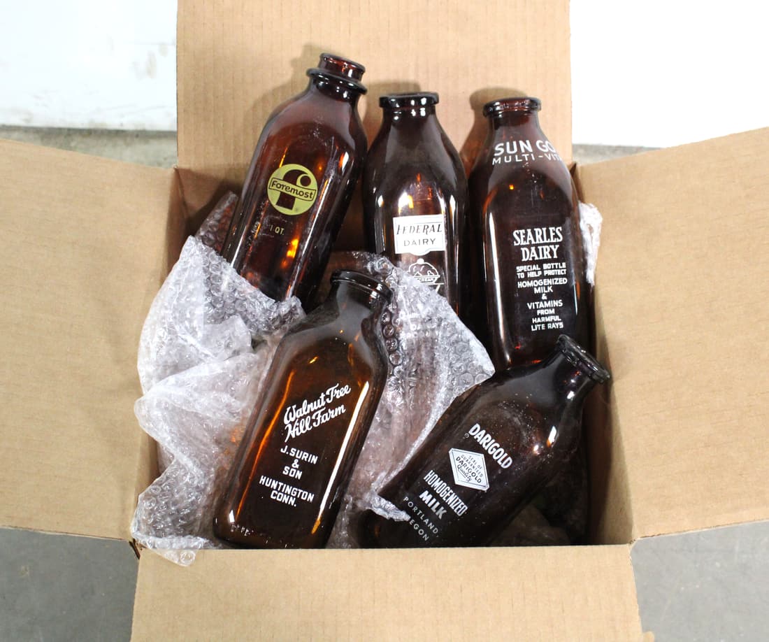 Large Lot of Dairy Bottles, Total of 15 (1 of 2)