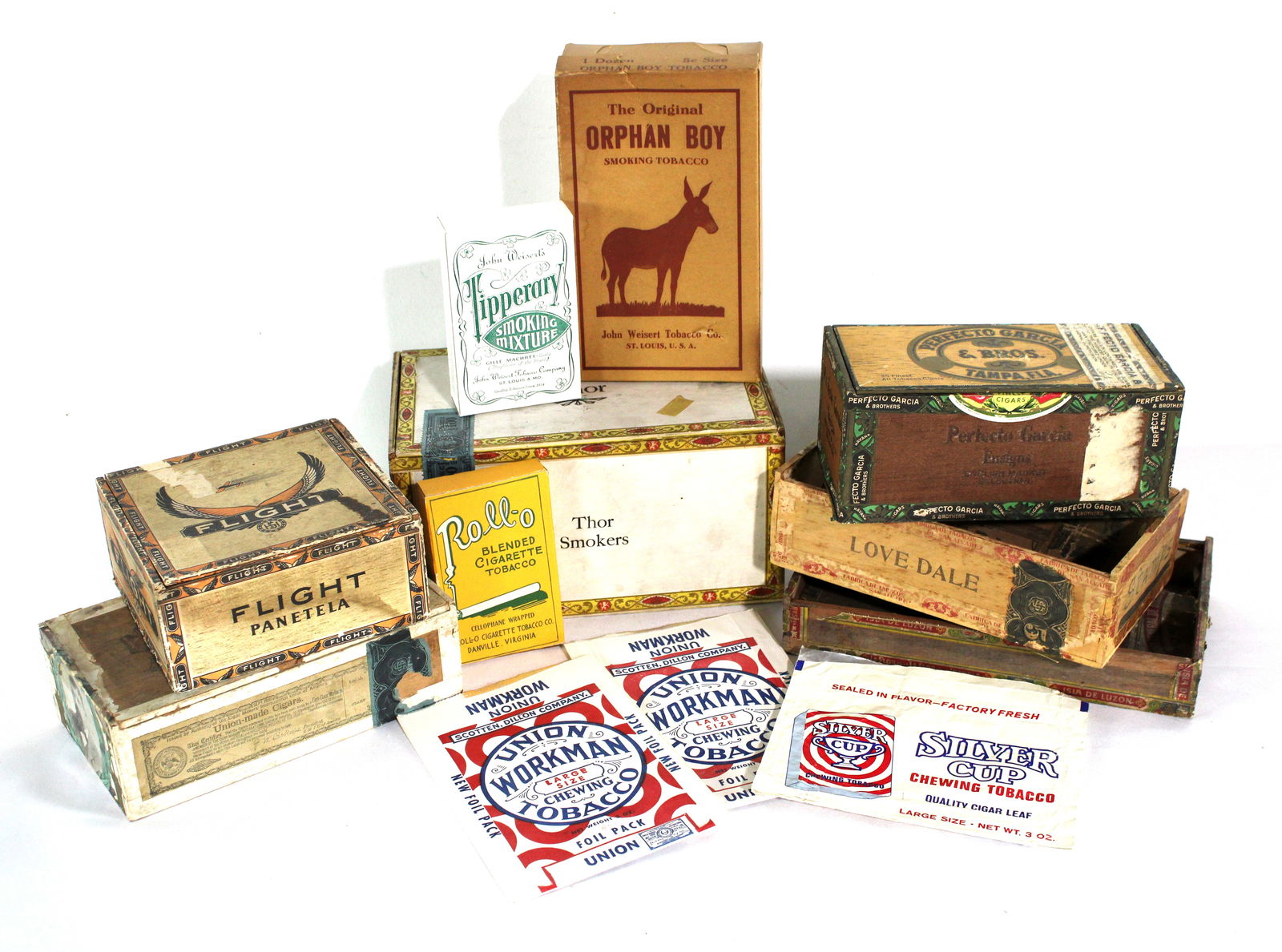 Assorted Tobacco and Cigar Boxes incl. Orphan Boy (1 of 1)