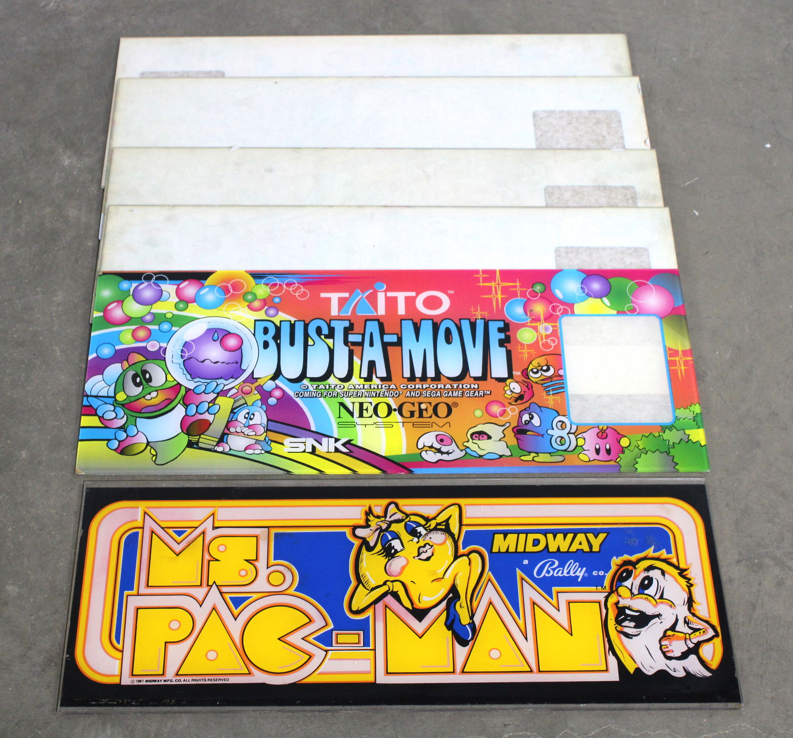 NOS Taito Bust-A-Move Arcade Headers and Bally Ms. Pac-Man (1 of 1)